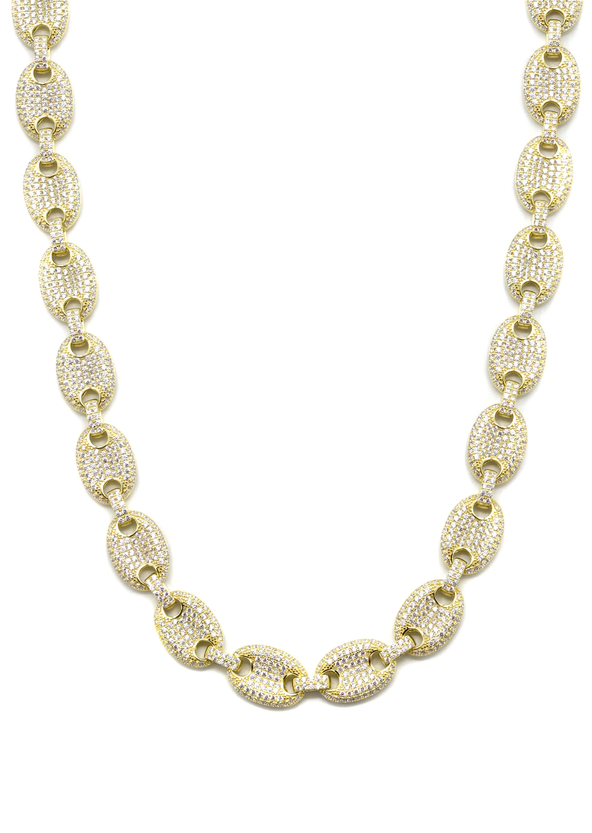 Silver Chain -  Gold Iced Out Puff Chain - Image 2