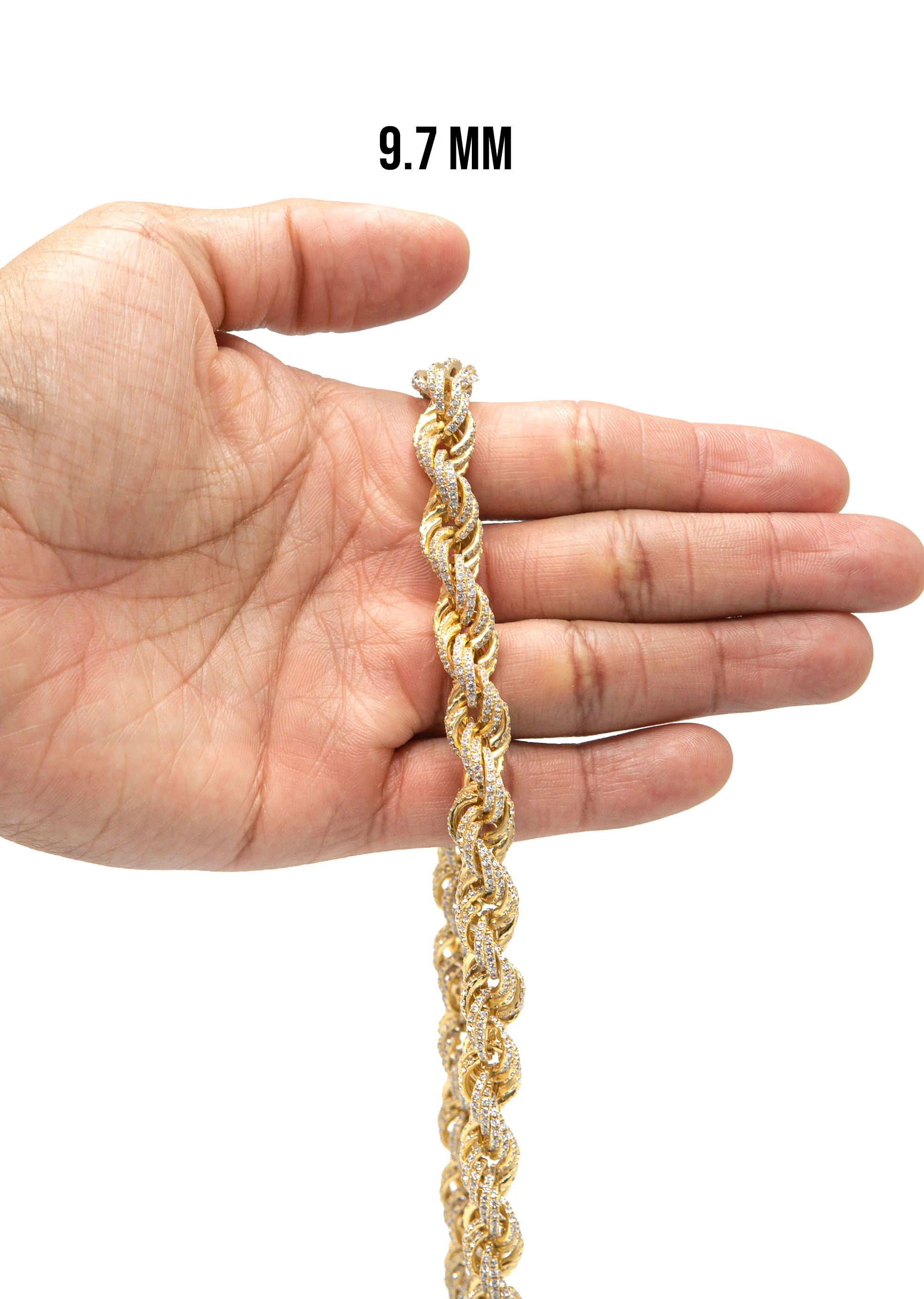 Silver Chain -  Gold Iced Out Rope Chain - Image 6