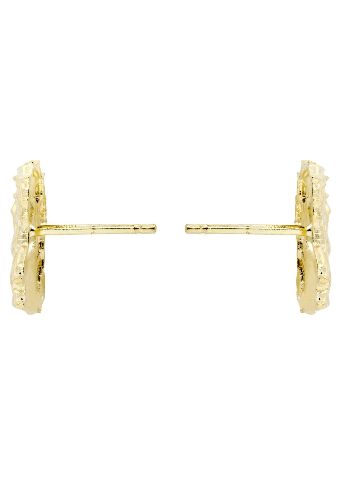 10K Jesus Head Gold Earrings For Men | Appx 1/4 Inches Wide - Image 3