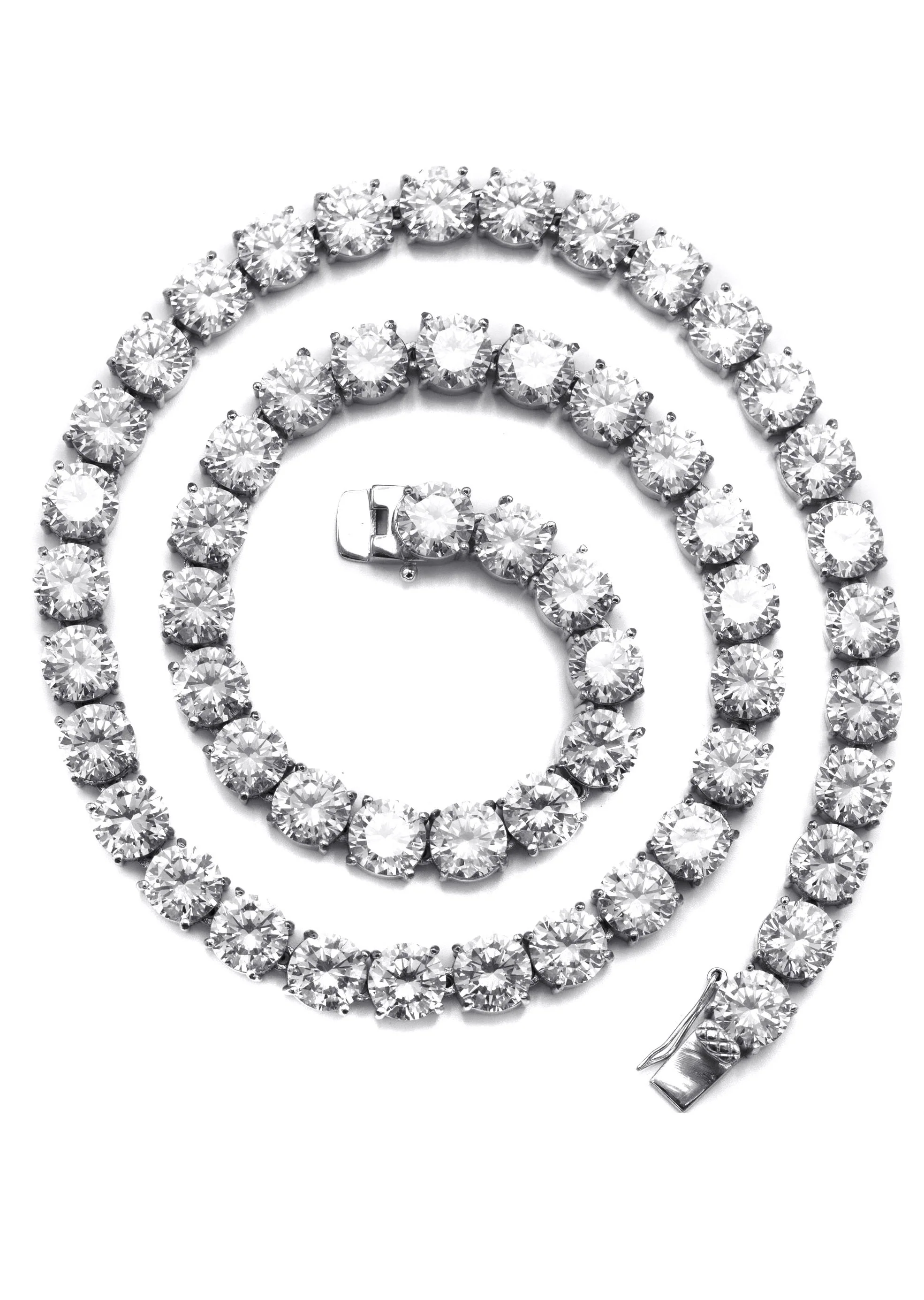 Lab Grown Diamond Tennis Chain / Necklace  - 14K White Gold - Image 4