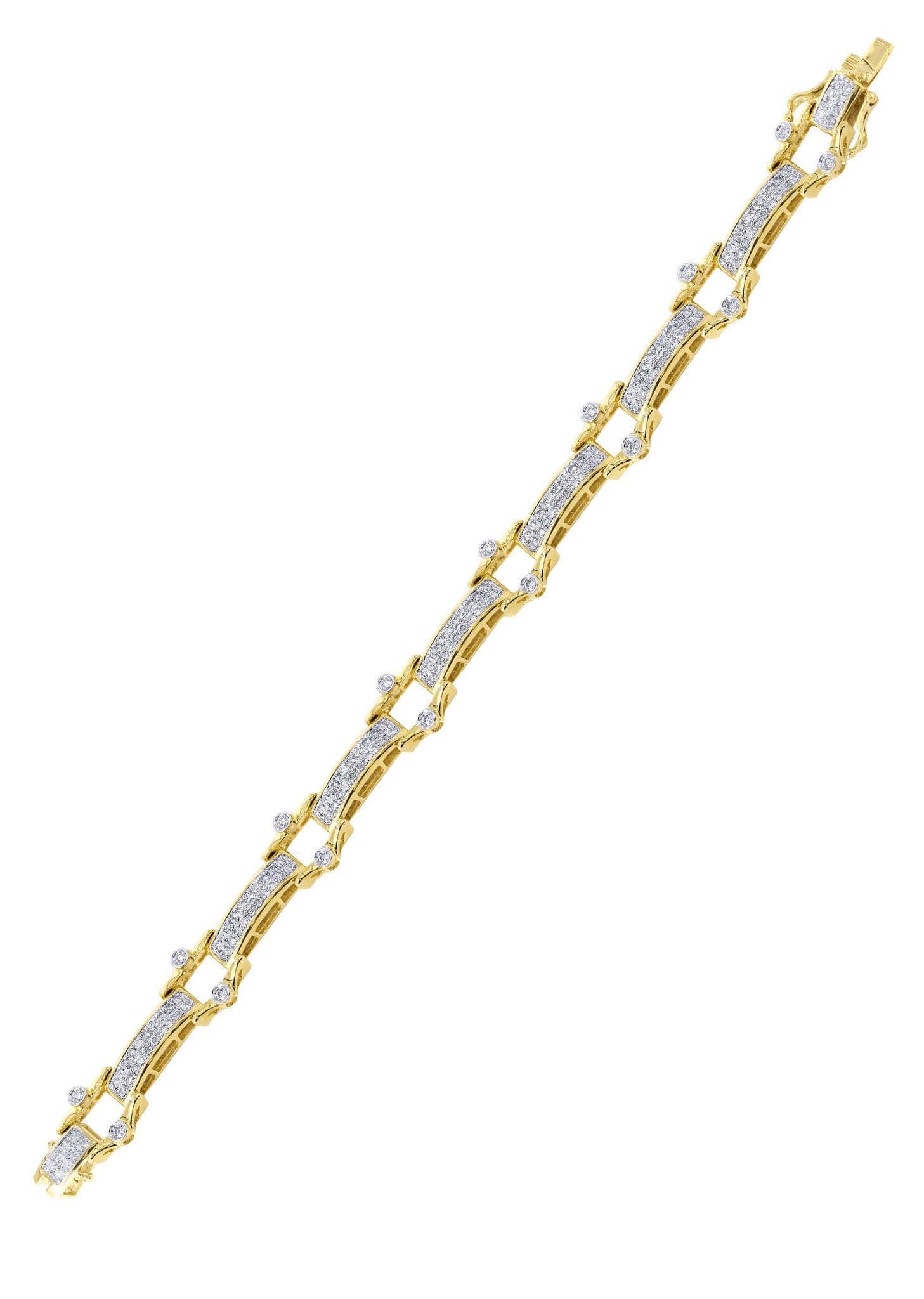 Mens Diamond Bracelet Yellow Gold| 2.29 Carats| 22.1 Grams - Image 4