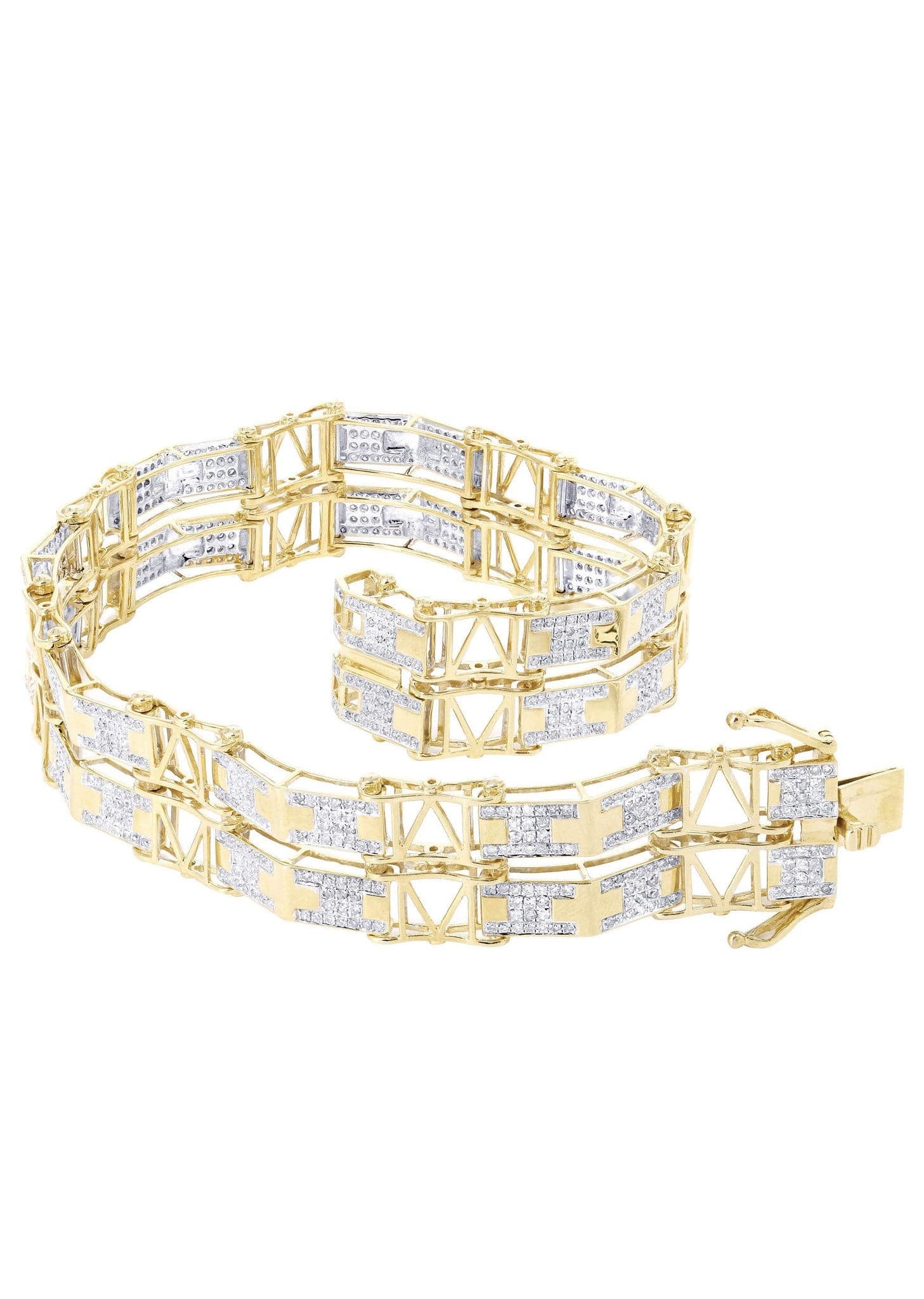 Mens Diamond Bracelet Yellow Gold| 2.73 Carats| 28.4 Grams - Image 3
