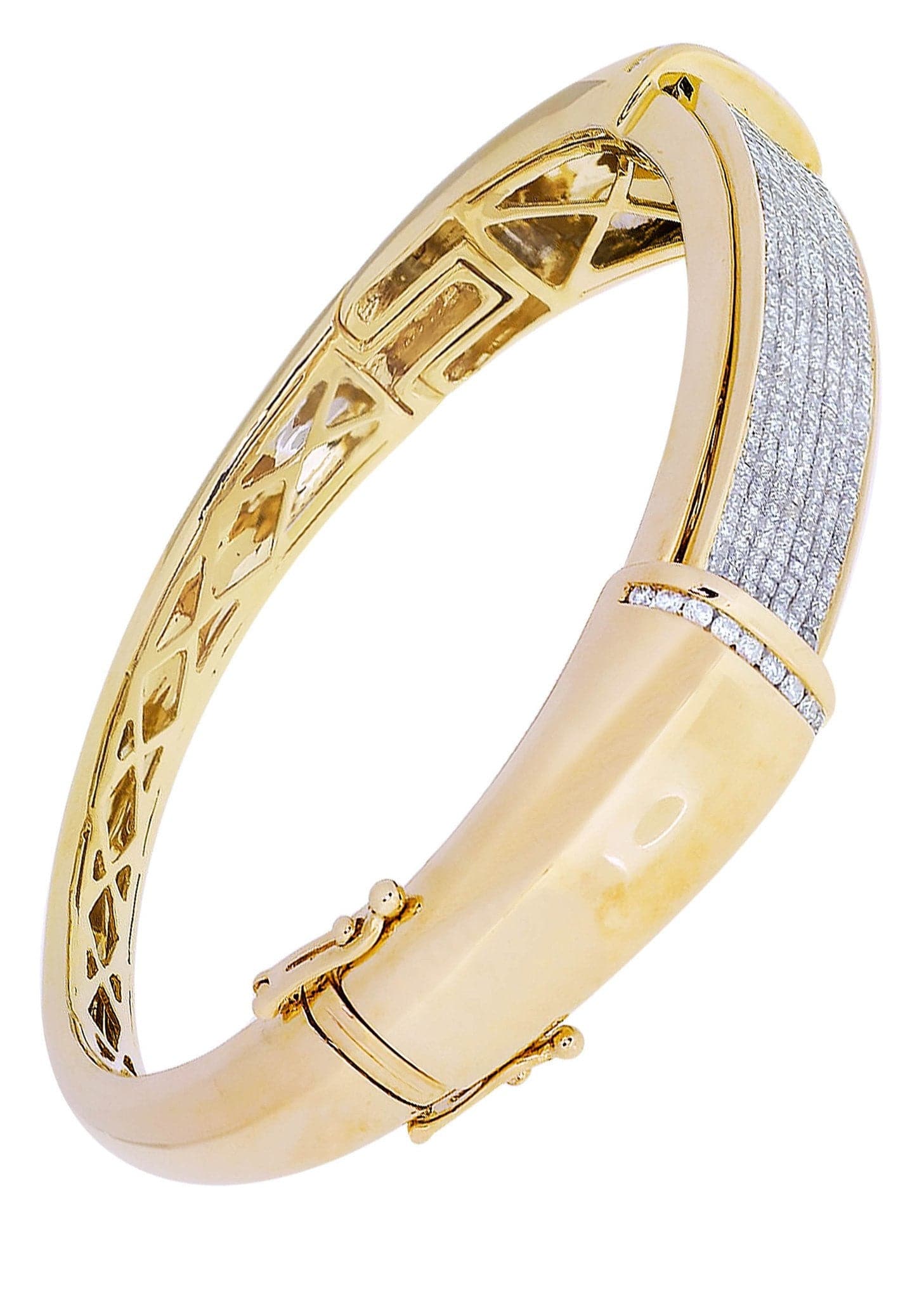 Mens Diamond Bangle  Yellow Gold| 2.97 Carats| 38.85 Grams - Image 2