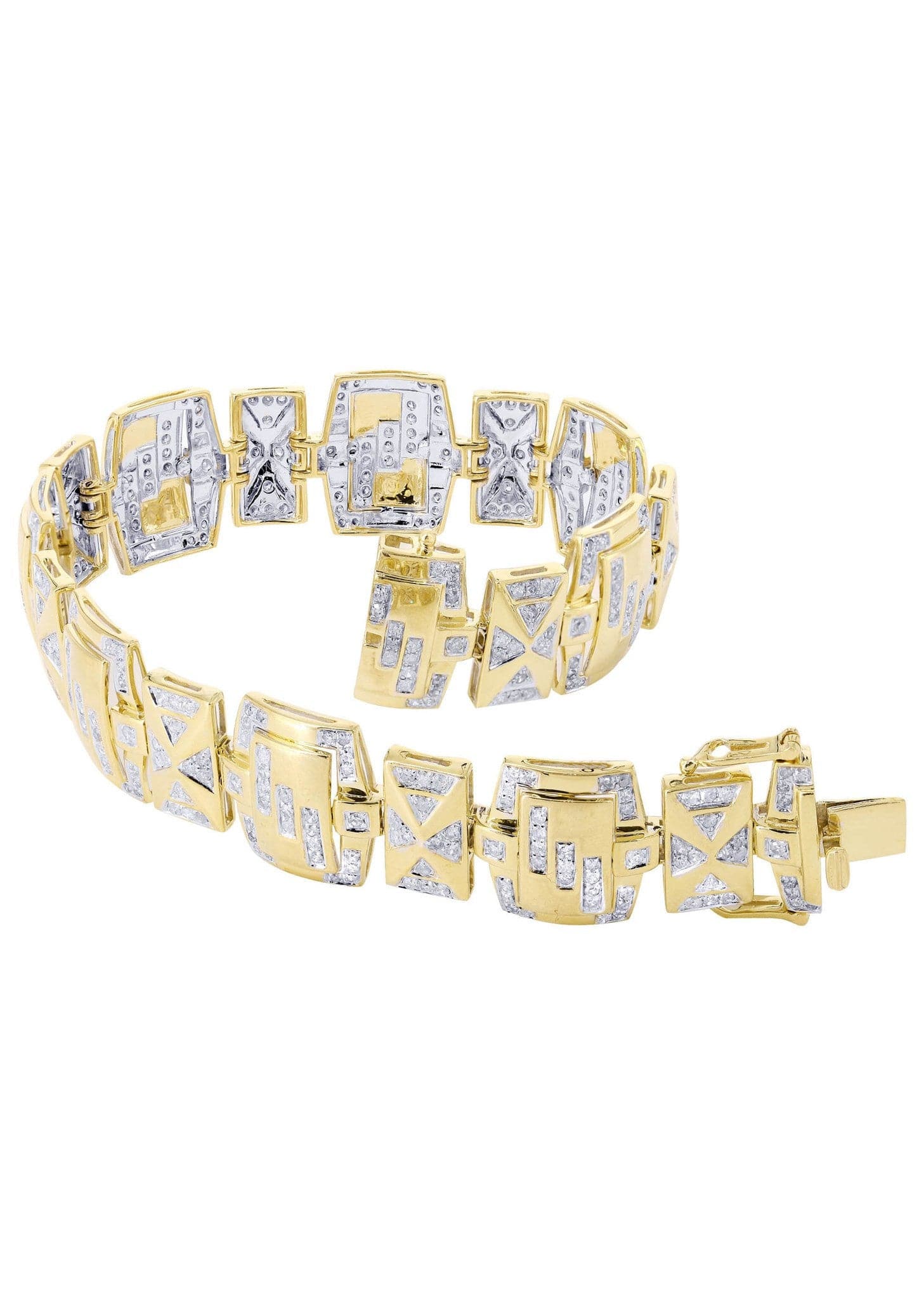 Mens Diamond Bracelet Yellow Gold| 3.16 Carats| 33.64 Grams - Image 3