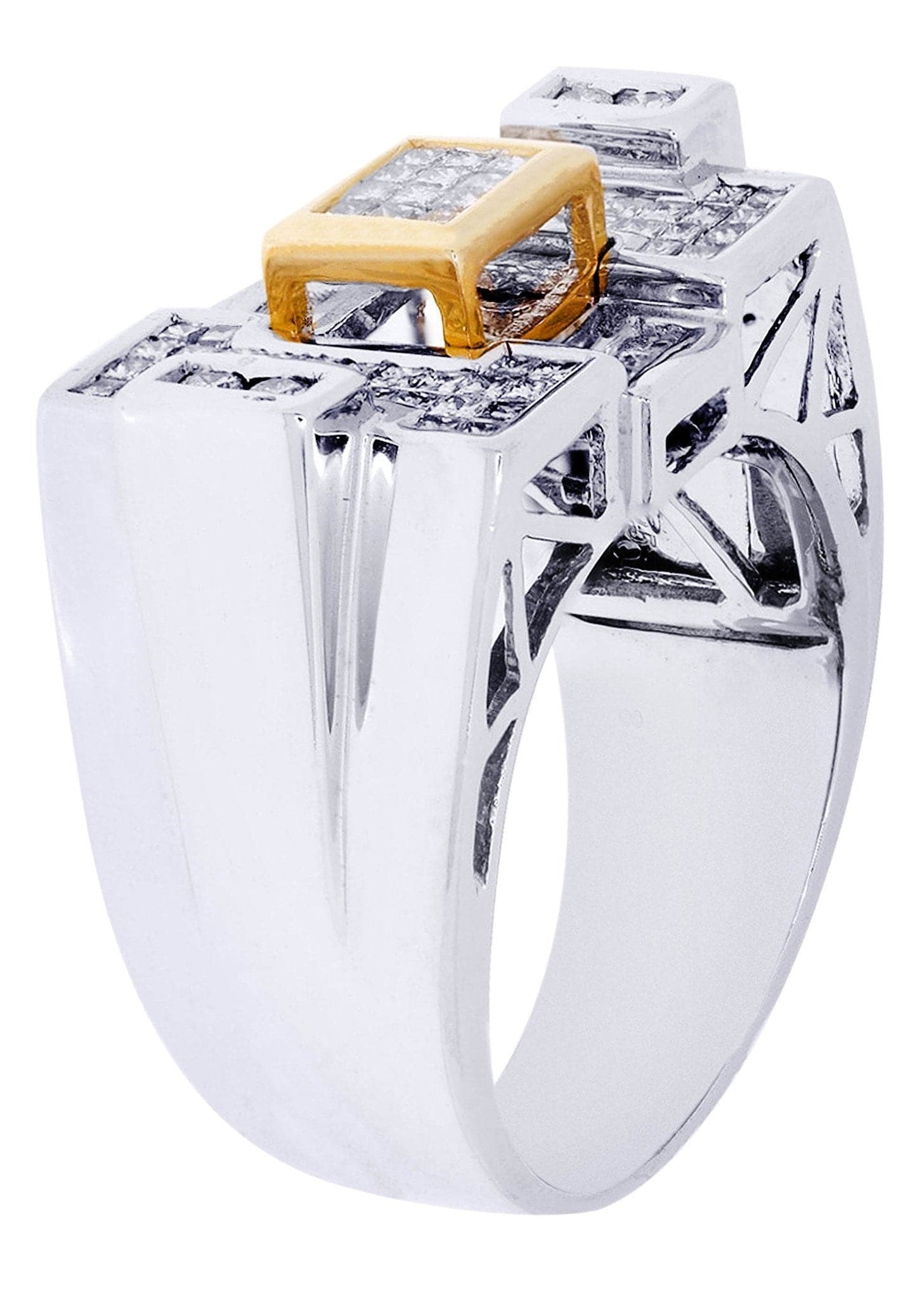 White Gold Mens Diamond Ring| 0.18 Carats| 14.42 Grams - Image 2