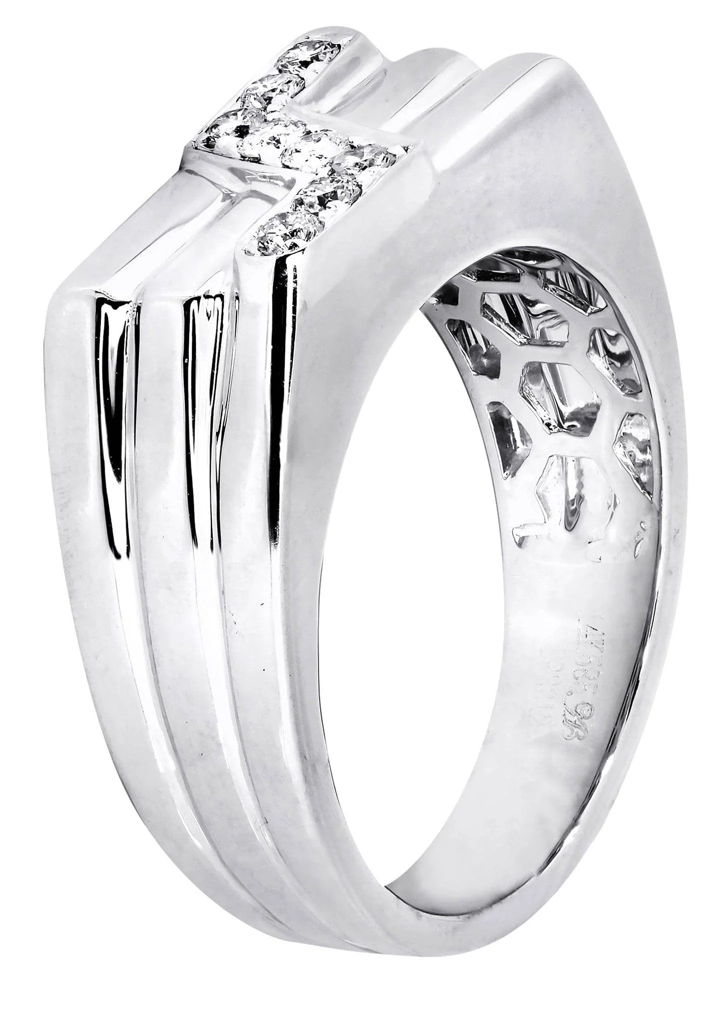 White Gold Mens Diamond Ring| 0.28 Carats| 8.54 Grams - Image 2