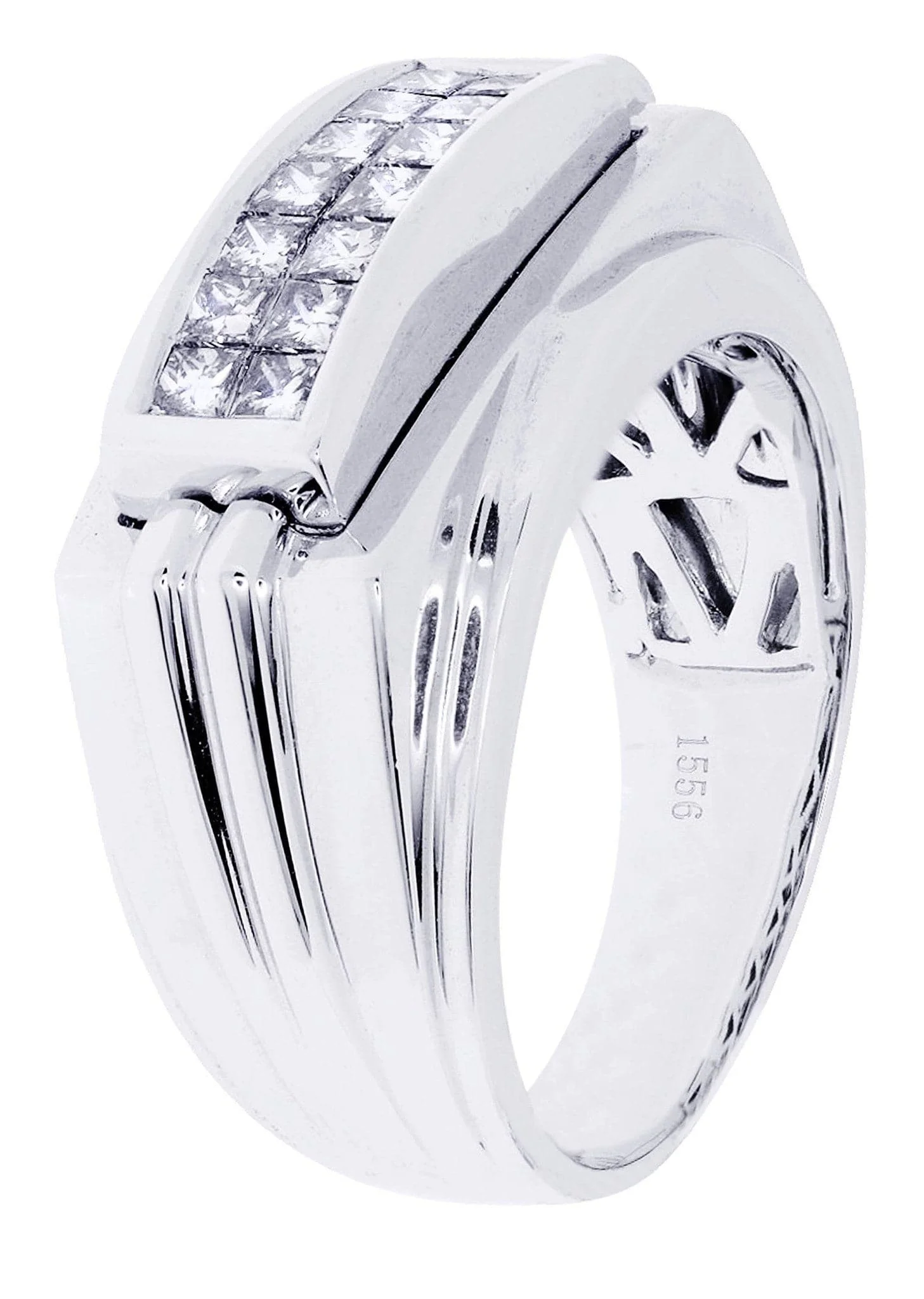 White Gold Mens Diamond Ring| 0.74 Carats| 11.07 Grams - Image 2