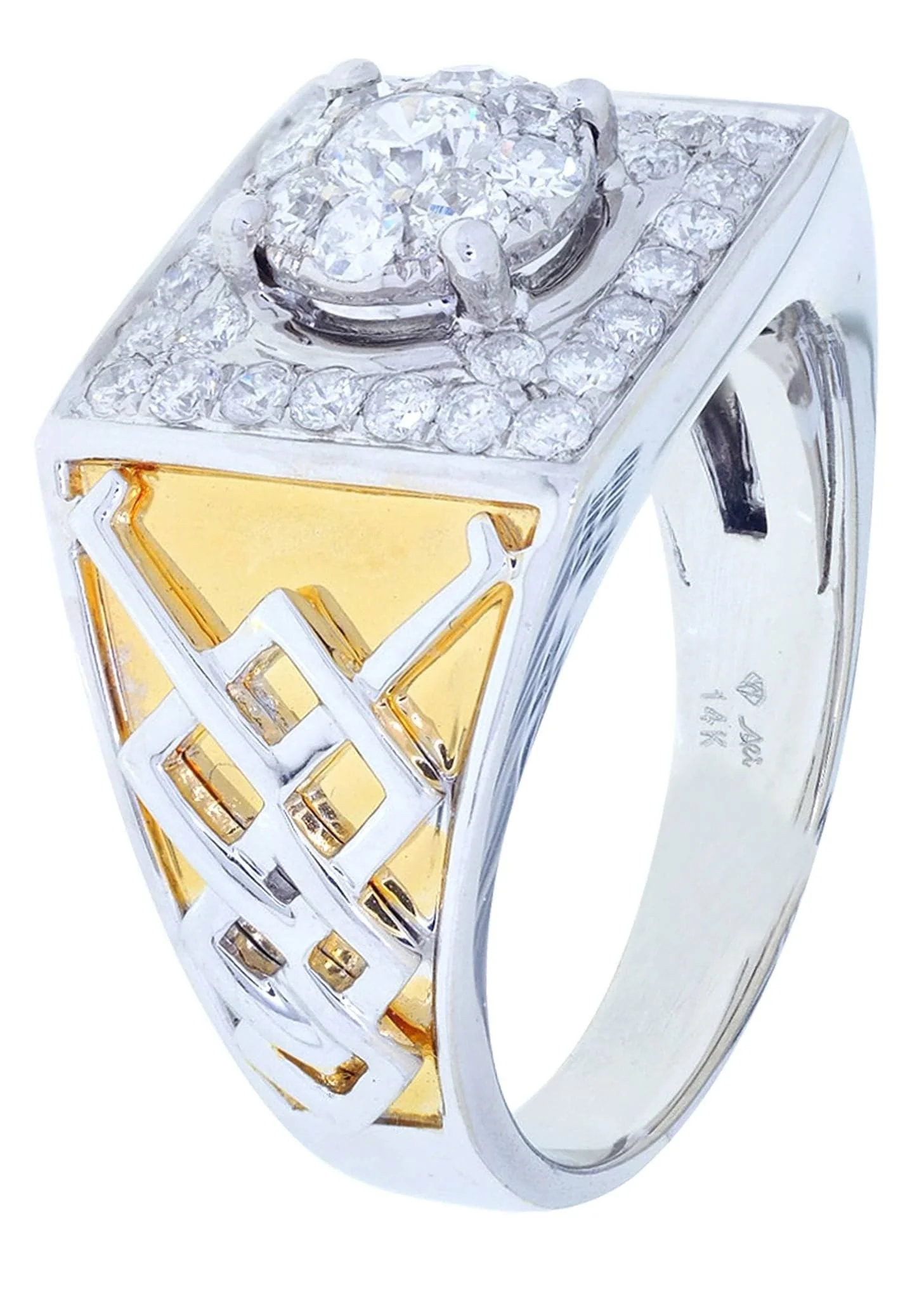 White Gold Mens Diamond Ring| 0.92 Carats| 10.56 Grams - Image 2