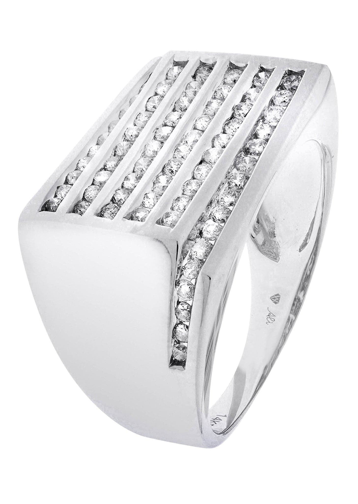 White Gold Mens Diamond Ring| 0.94 Carats| 10.45 Grams - Image 2