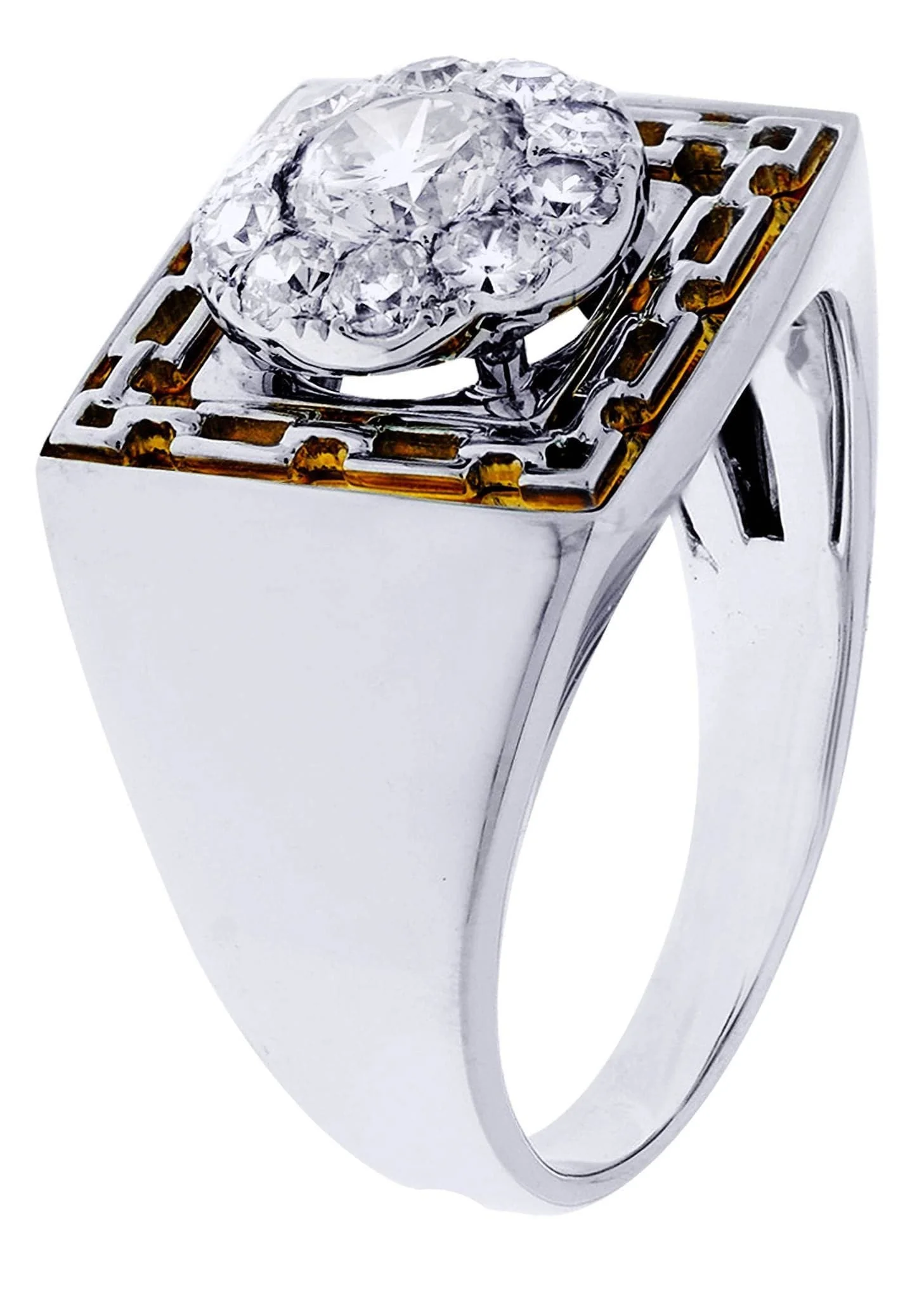 White Gold Mens Diamond Ring| 1.17 Carats| 8.24 Grams - Image 2