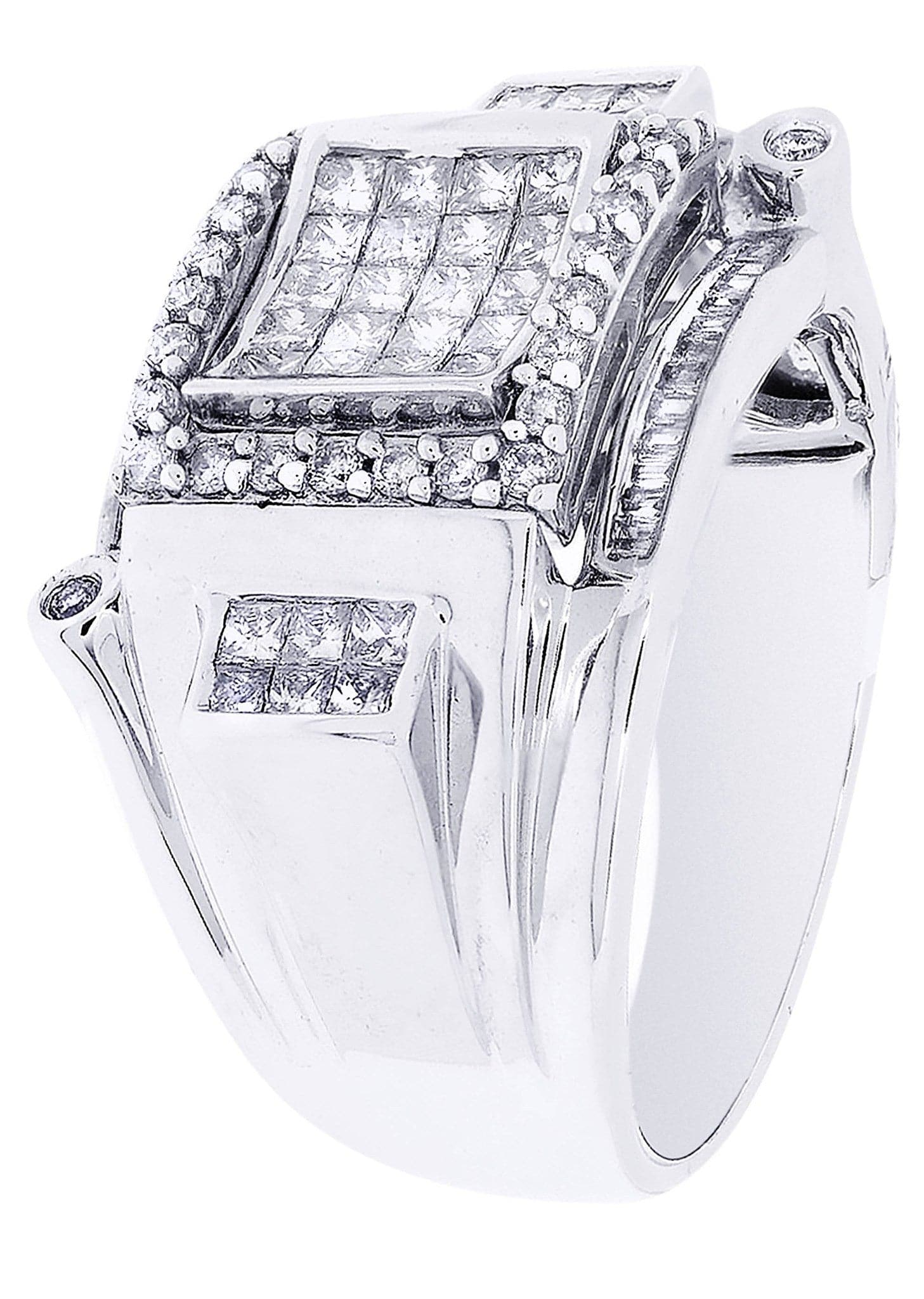 White Gold Mens Diamond Ring| 1.33 Carats| 12.39 Grams - Image 2