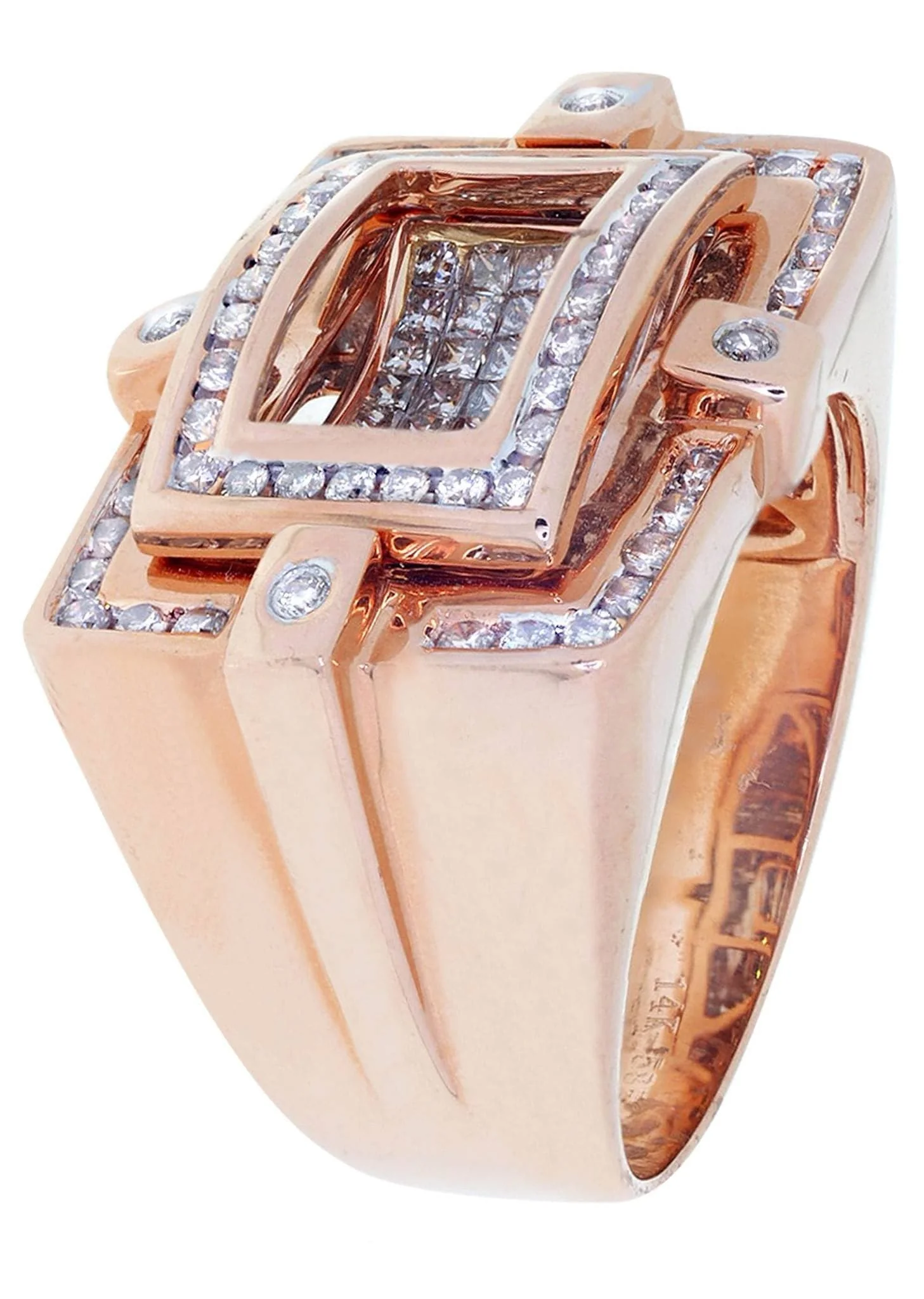 Rose Gold Mens Diamond Ring / Pinky Diamond Ring| 1.62 Carats - Image 2
