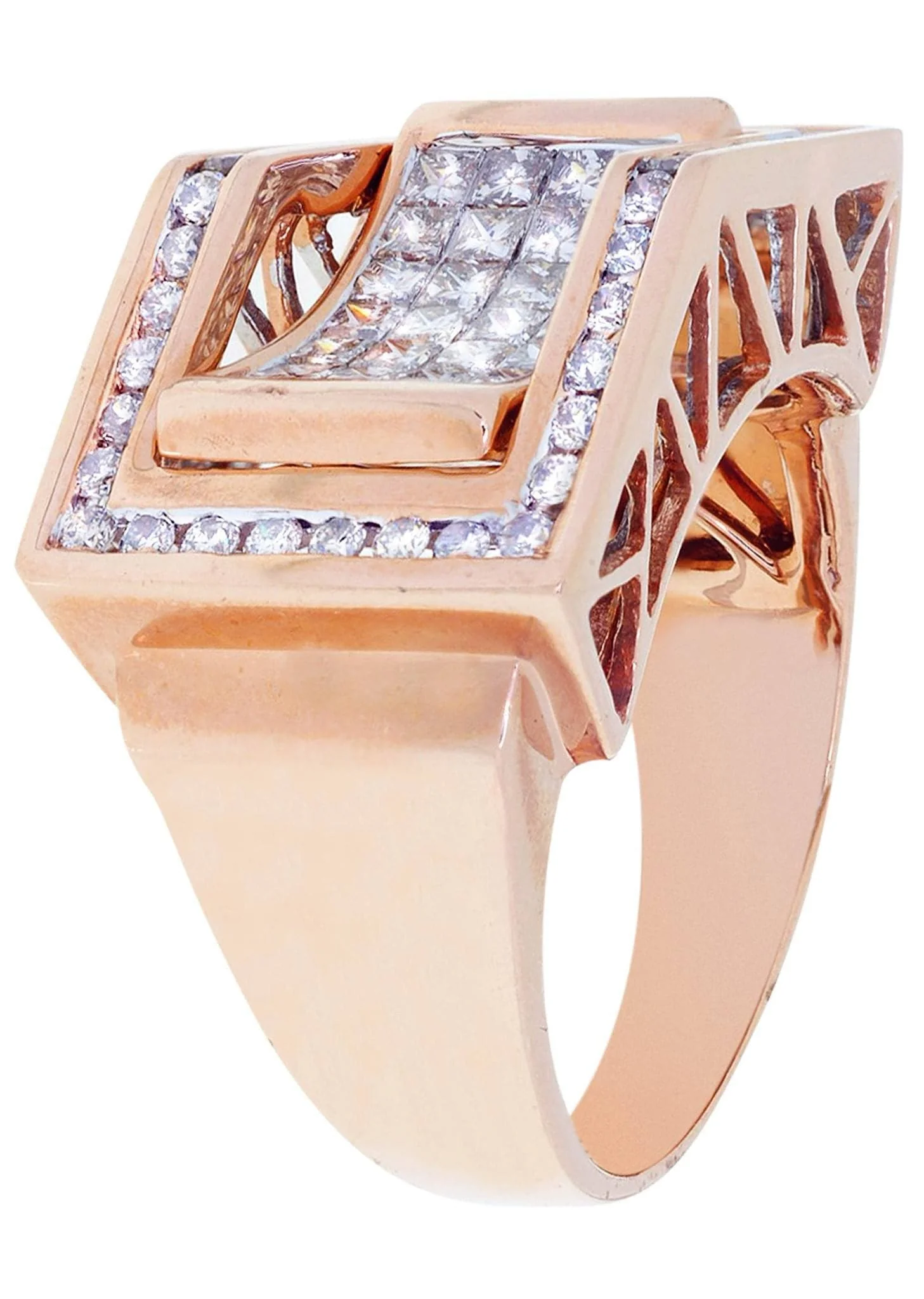 Rose Gold Mens Diamond Ring / Pinky Diamond Ring| 1.91 Carats - Image 2
