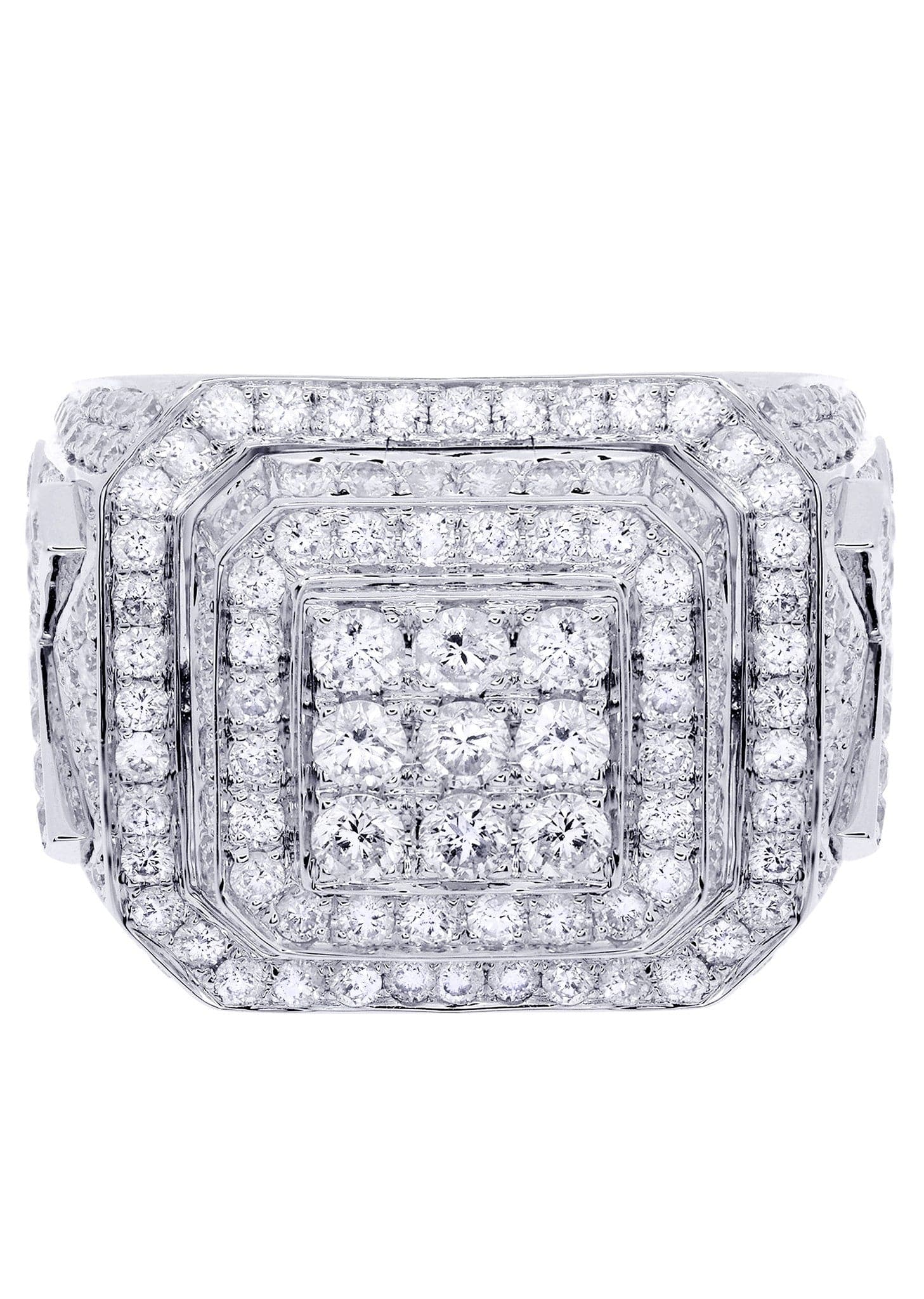 White Gold Mens Diamond Ring| 4.96 Carats| 17.42 Grams
