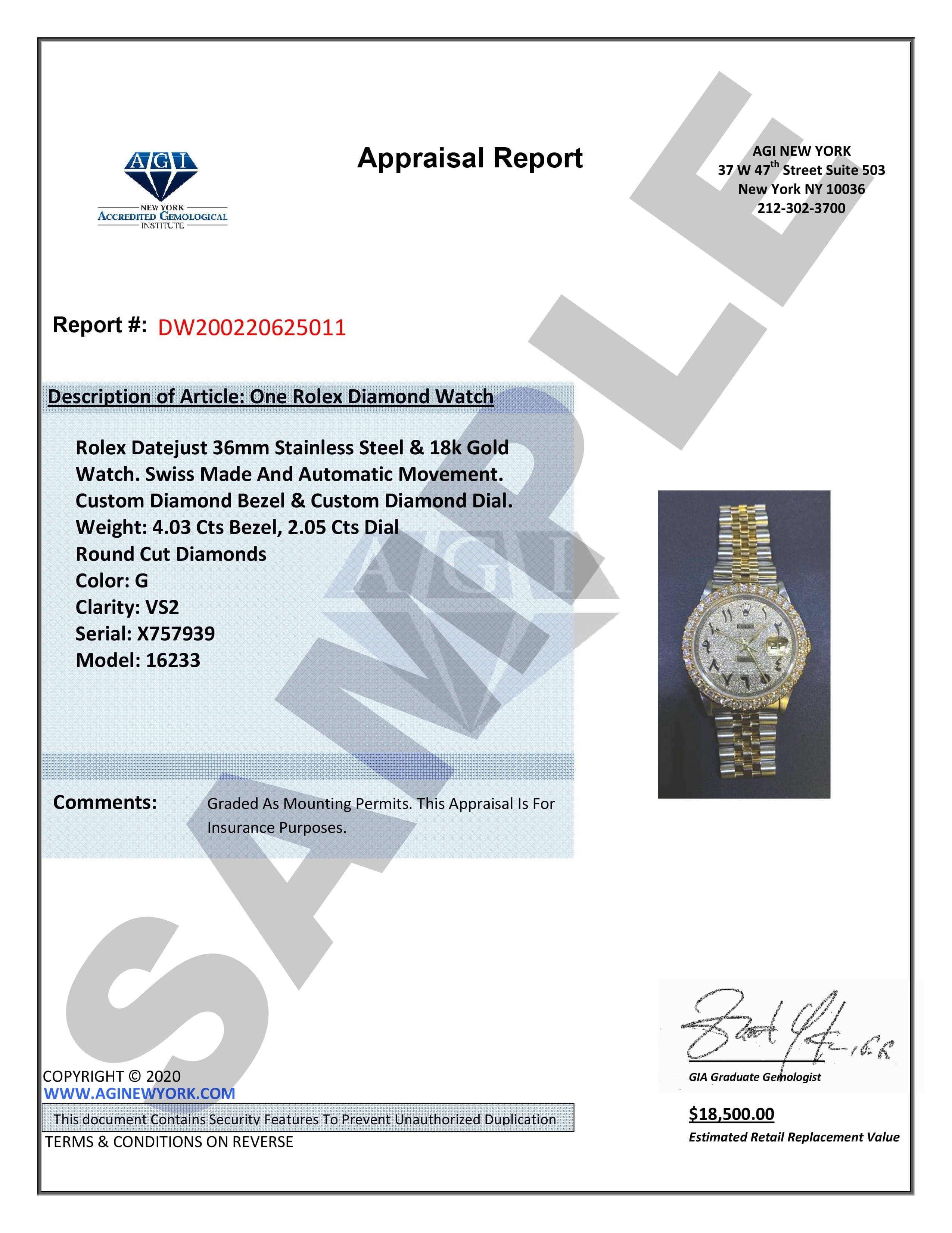 Mens Rolex Datejust Watch 16200 | 36Mm | Green Roman Numeral Dial | Two Row 4.25 Carat Bezel | Jubilee Band - Image 7