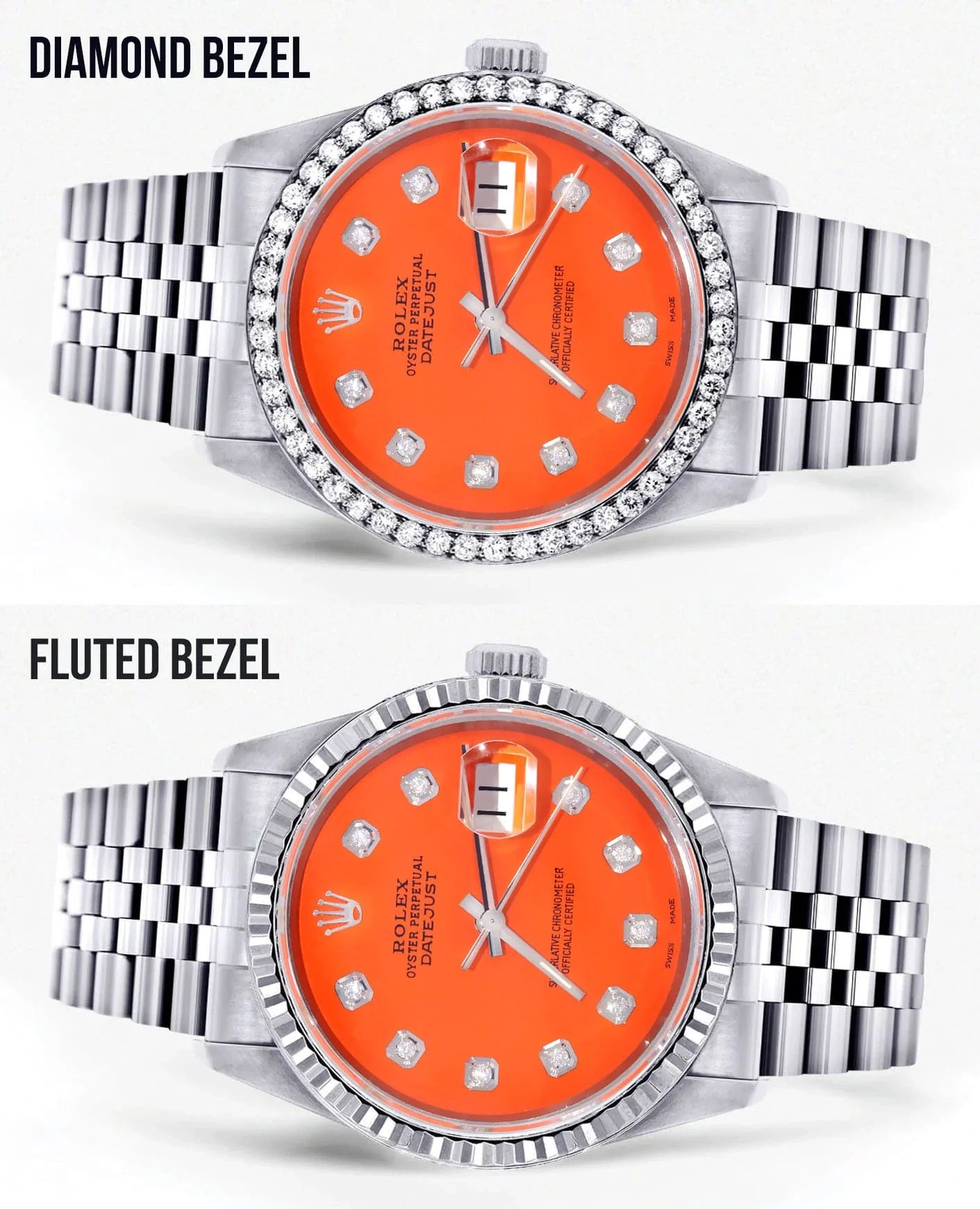 Mens Rolex Datejust  Watch 16200 | 36Mm | Orange Dial | Jubilee Band - Image 2