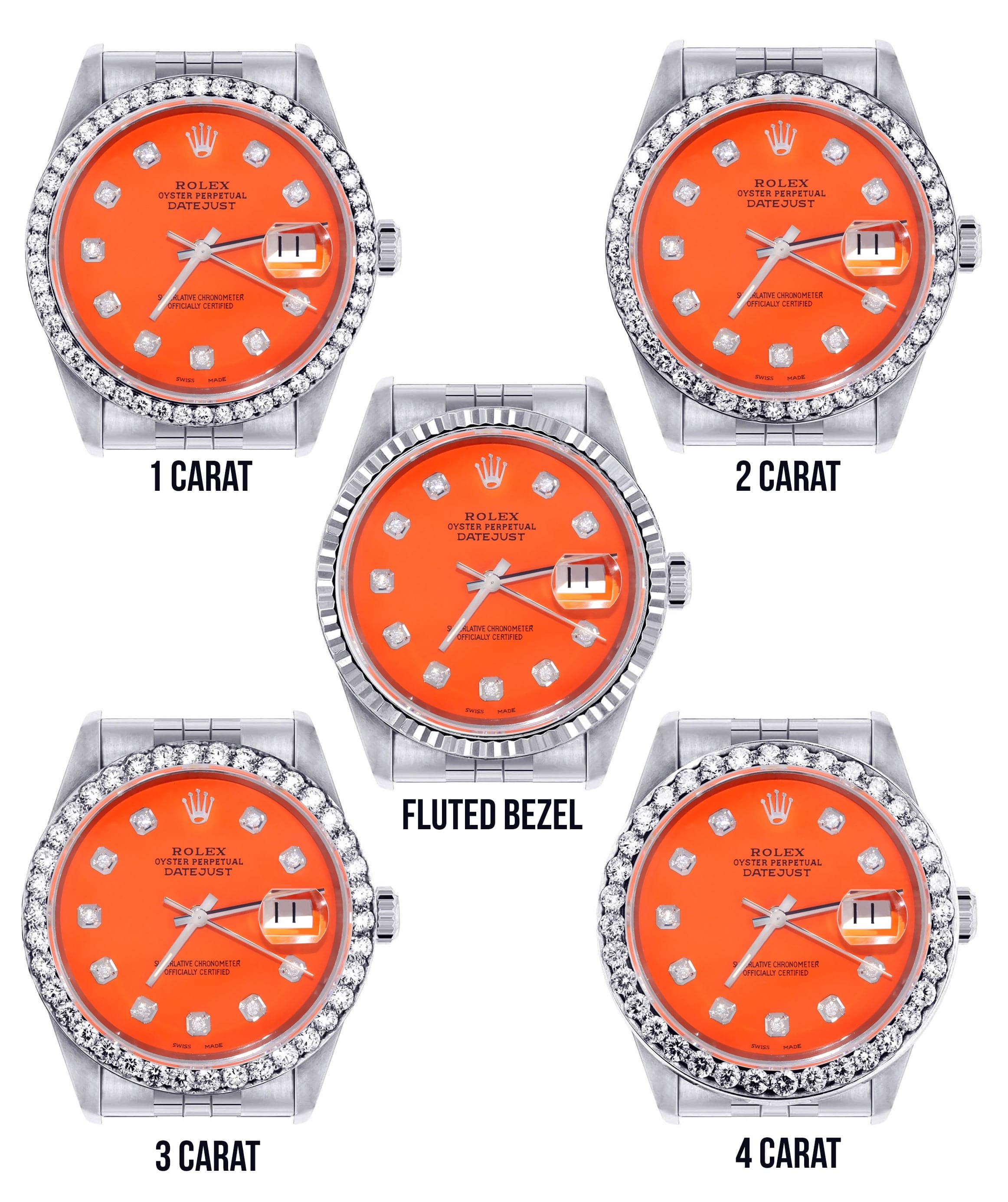 Mens Rolex Datejust  Watch 16200 | 36Mm | Orange Dial | Jubilee Band - Image 3