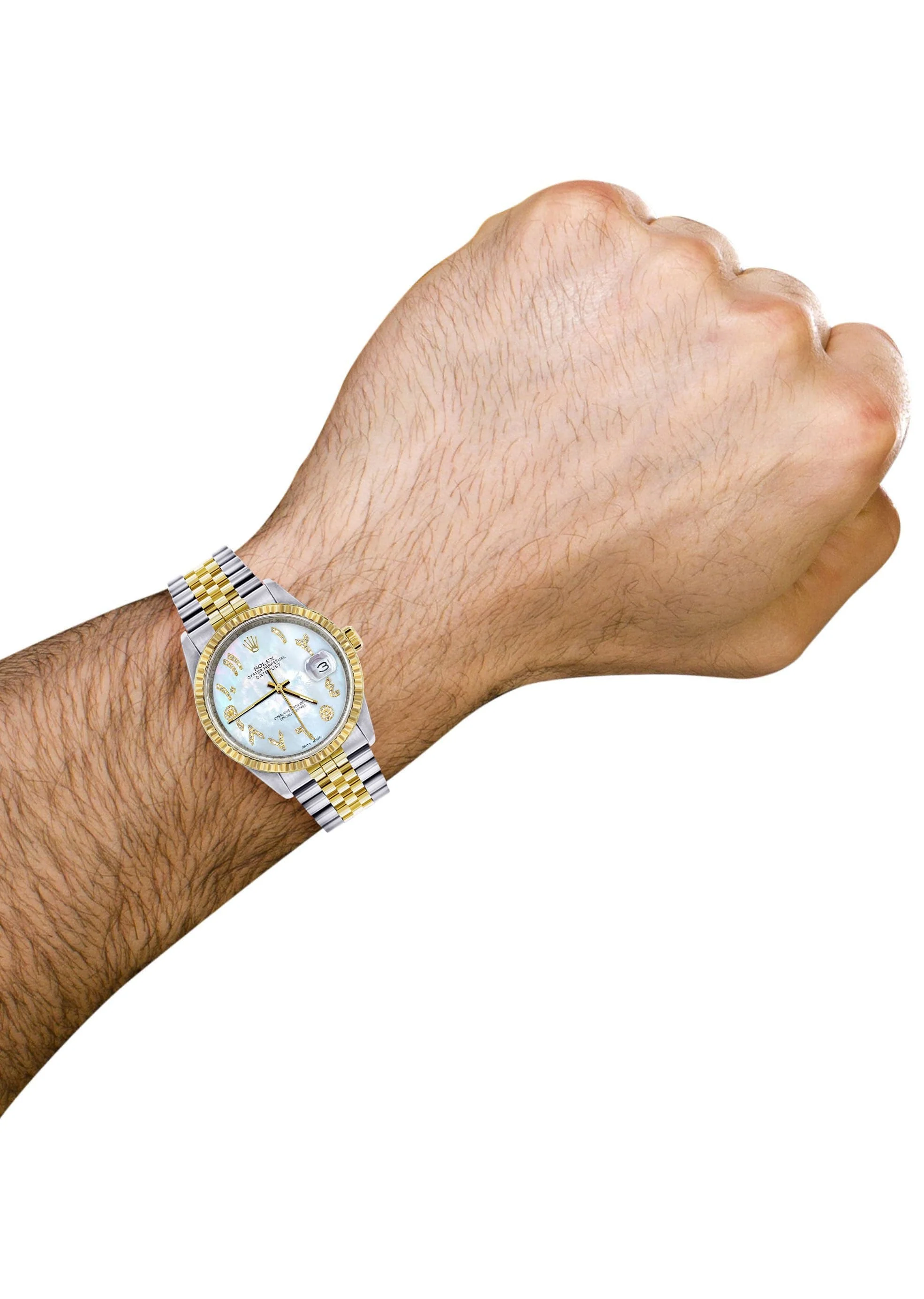 Mens Rolex Datejust Watch 16233 Two Tone | 36Mm | Mother of Pearl Arabic Dial | Jubilee Band - Image 3
