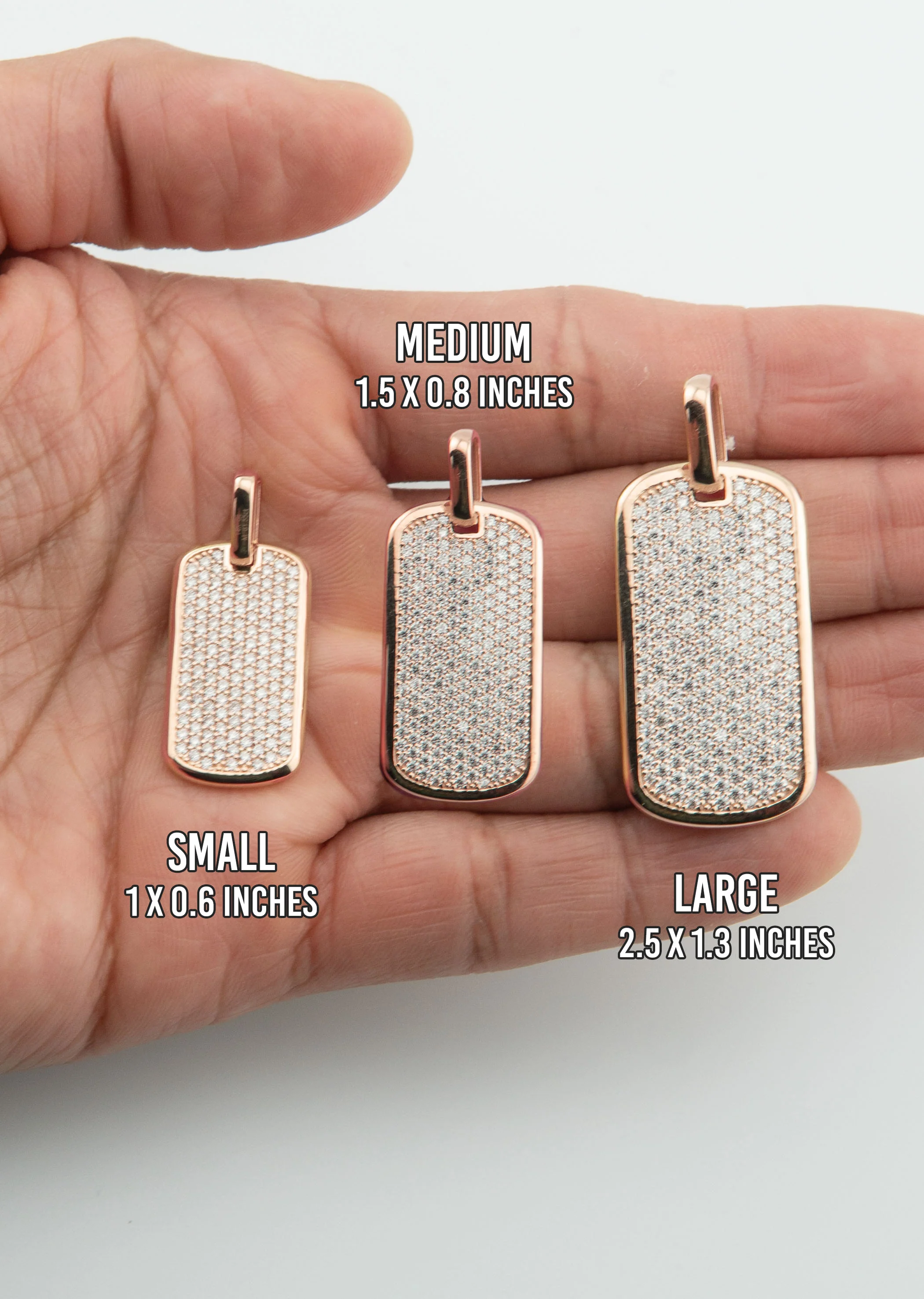 Men's VVS Lab Diamond Customizable Rose Gold Dog Tag Necklace Pendant - Image 5