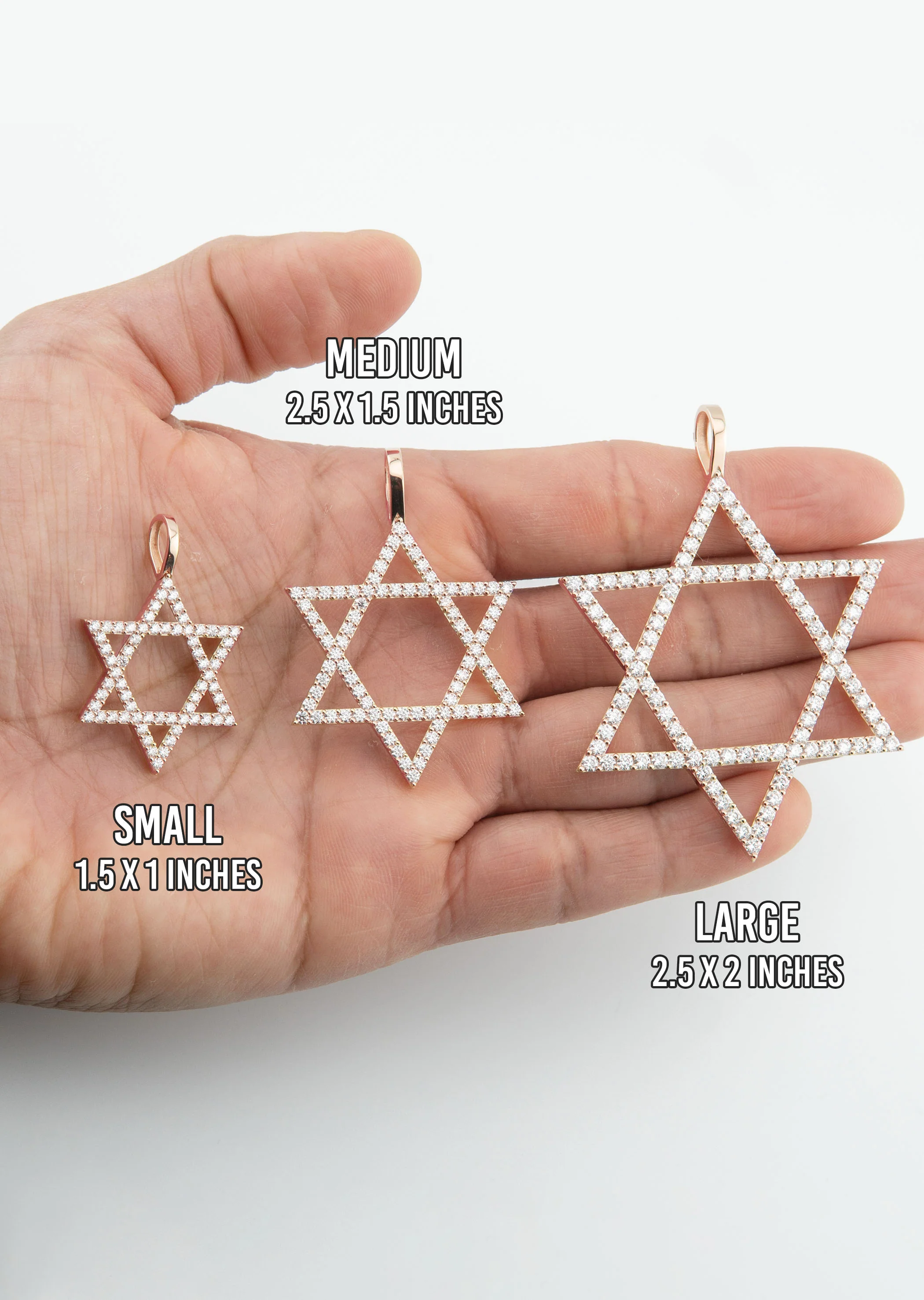 Men's VVS Lab Diamond Customizable Rose Gold Star of David Necklace Pendant - Image 5