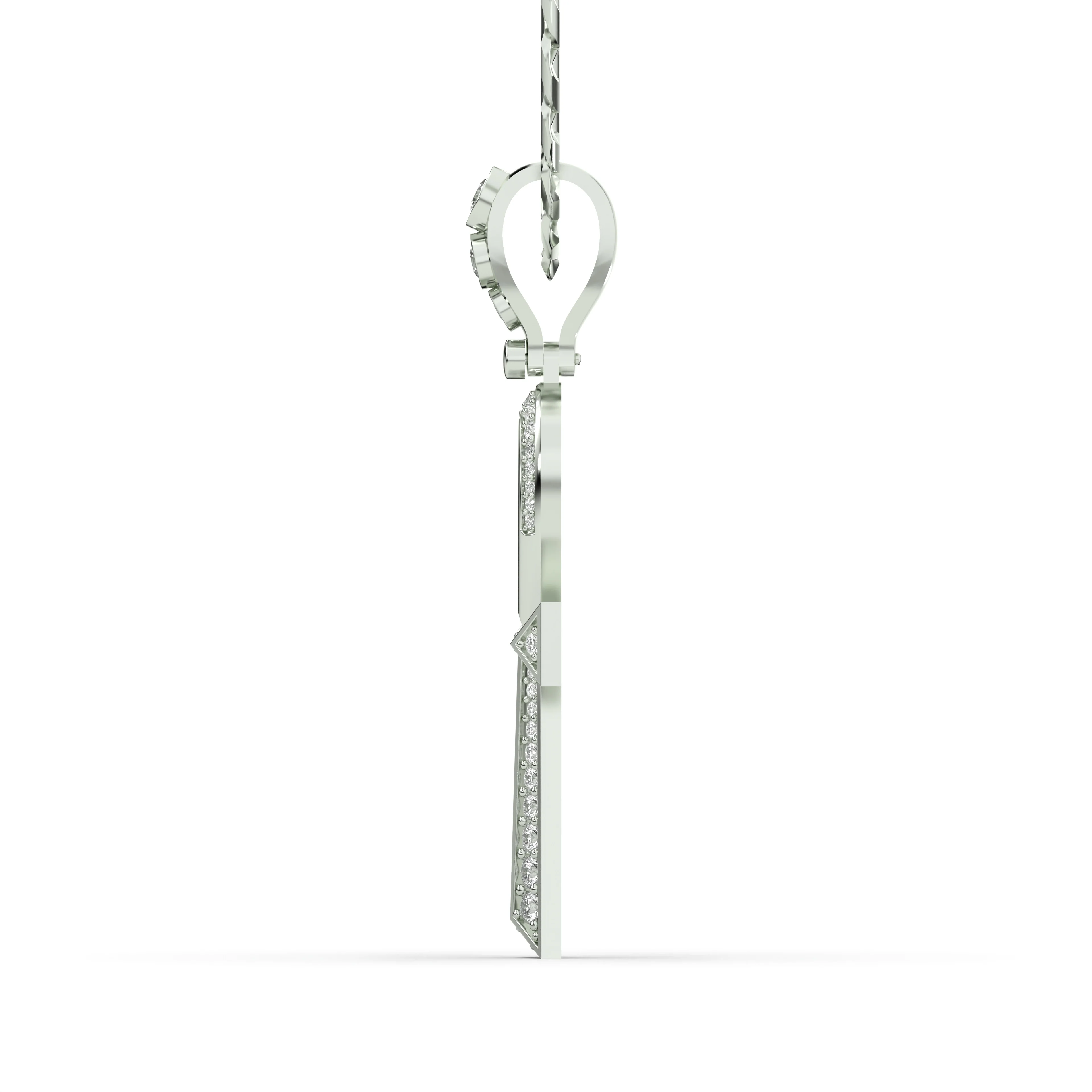 Men's VVS Lab Diamond Customizable White Gold Ankh Necklace Pendant - Image 3