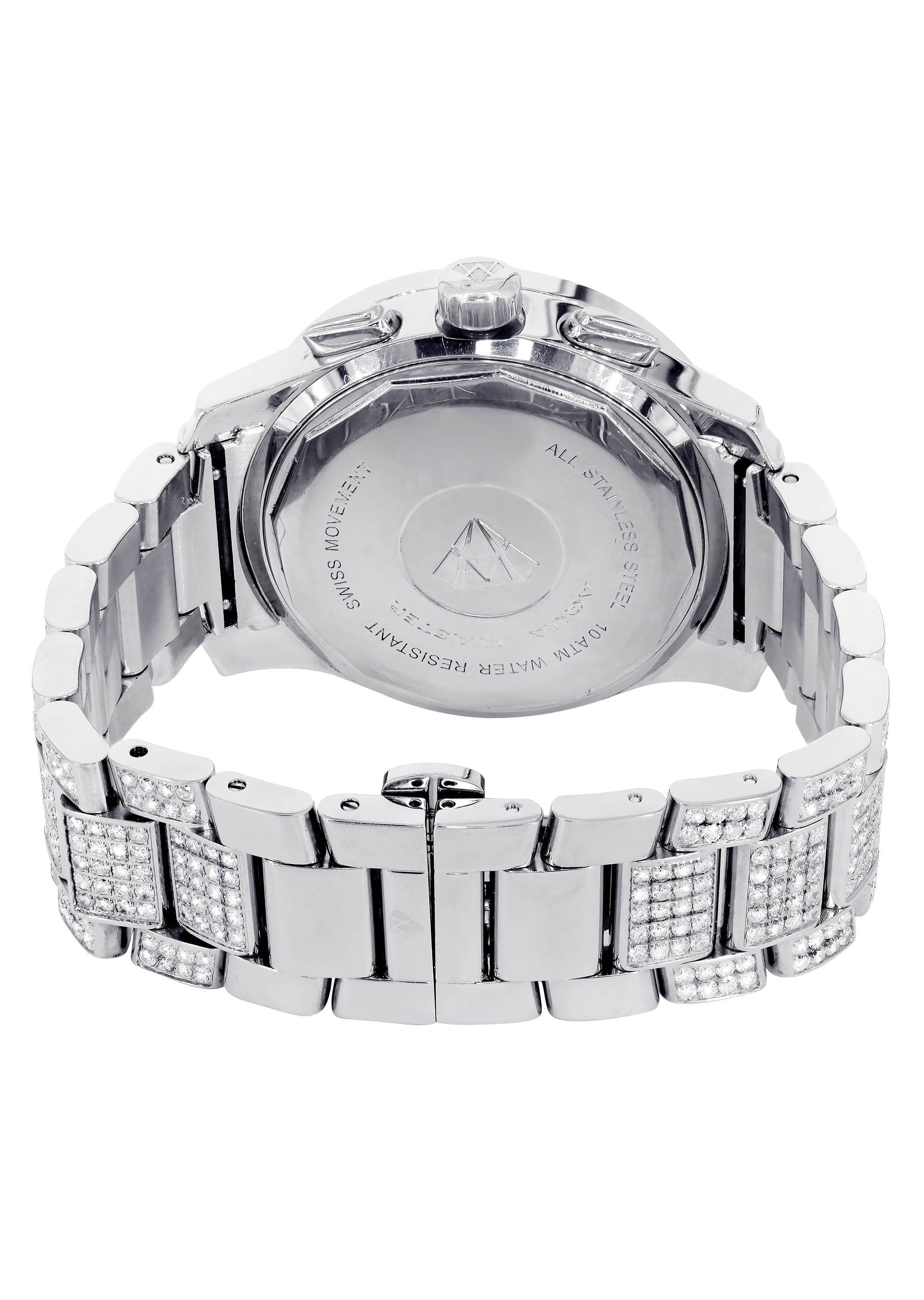 Mens White Gold Tone Diamond Watch | Appx. 32 Carats - Image 4