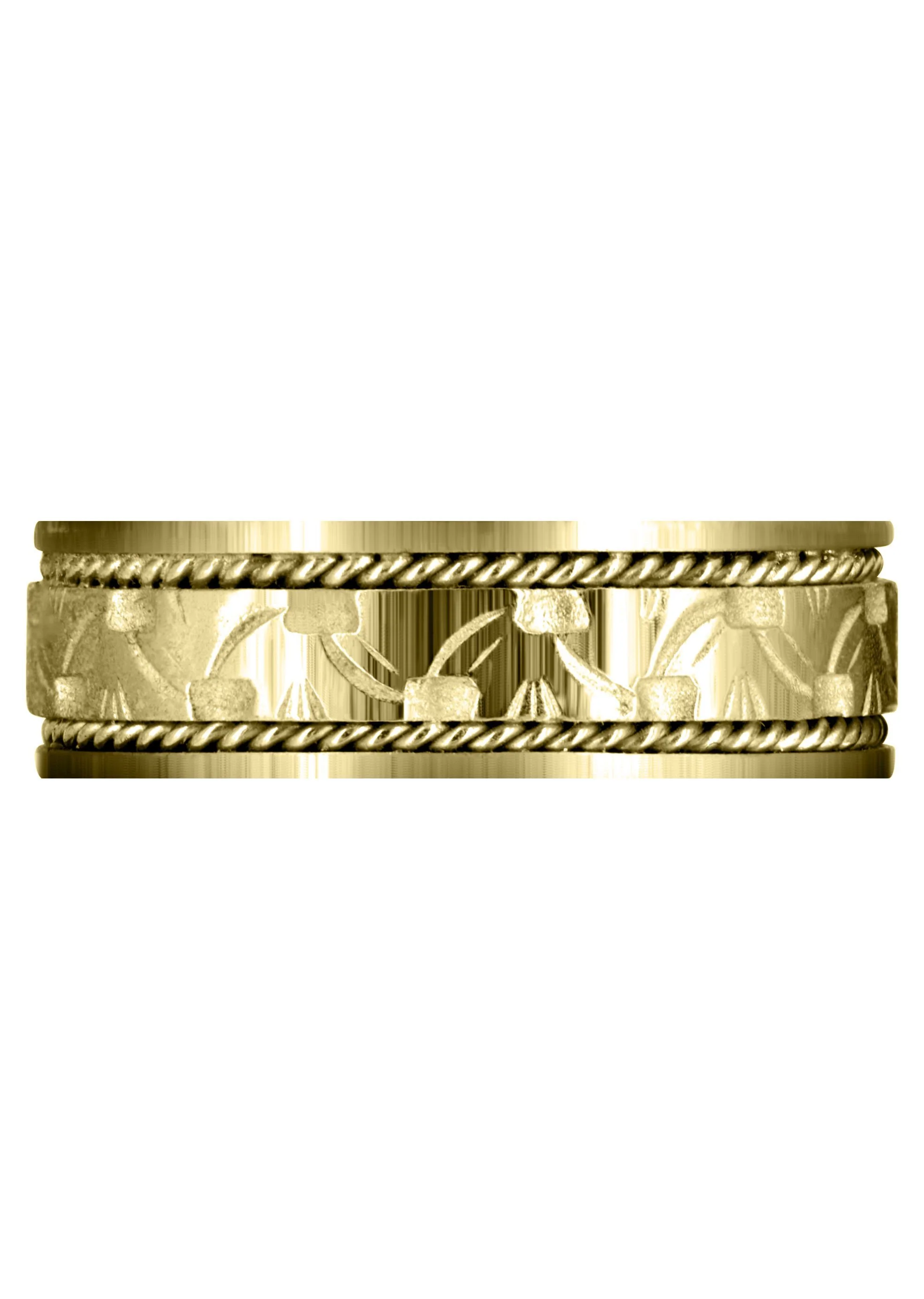 Yellow Gold Modern Mens Wedding Band | Satin Finish (Bennett) - Image 2