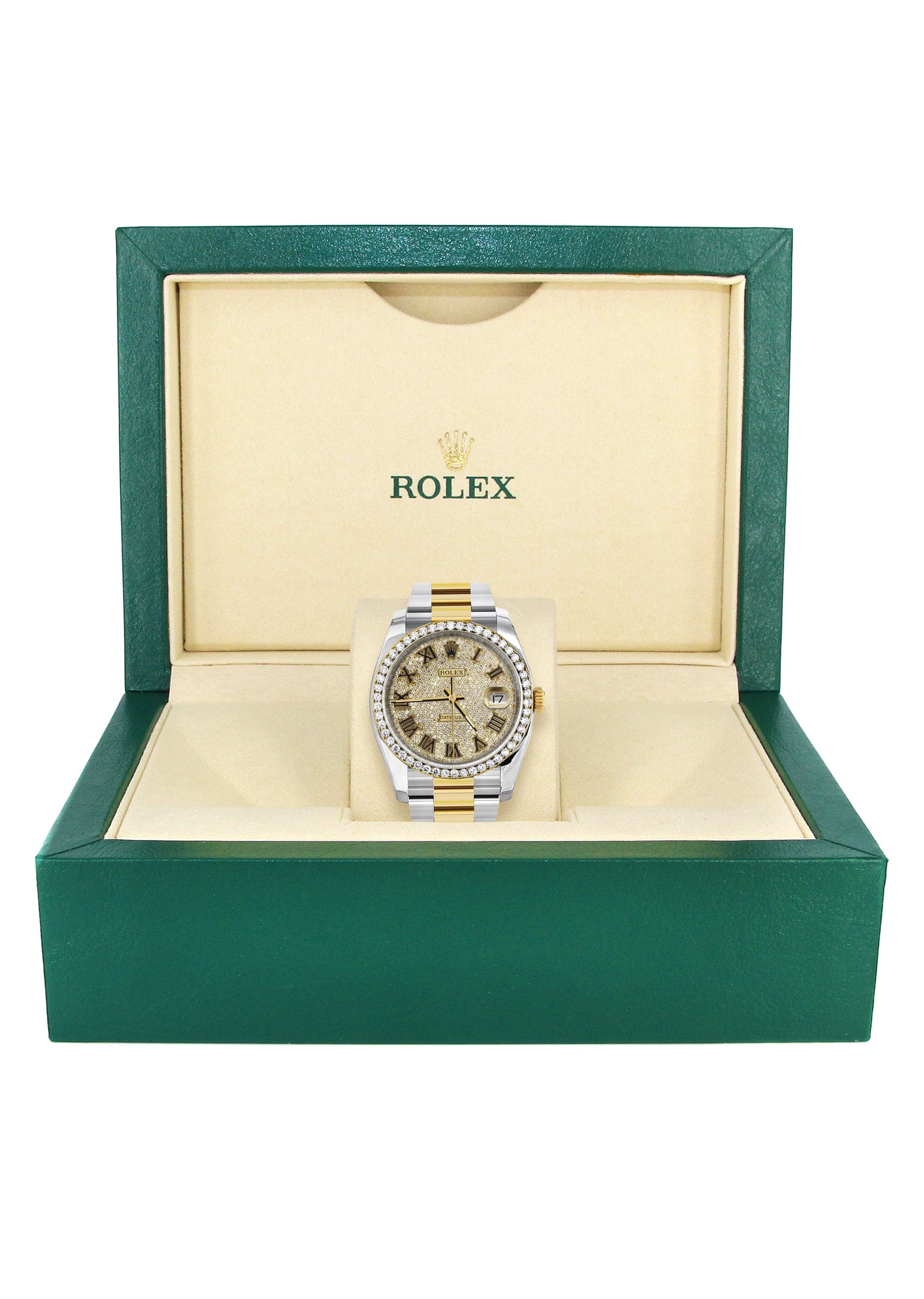 116233 | Diamond Gold Rolex Watch For Men | 36MM | Roman Diamond Dial | Oyster Band - Image 2