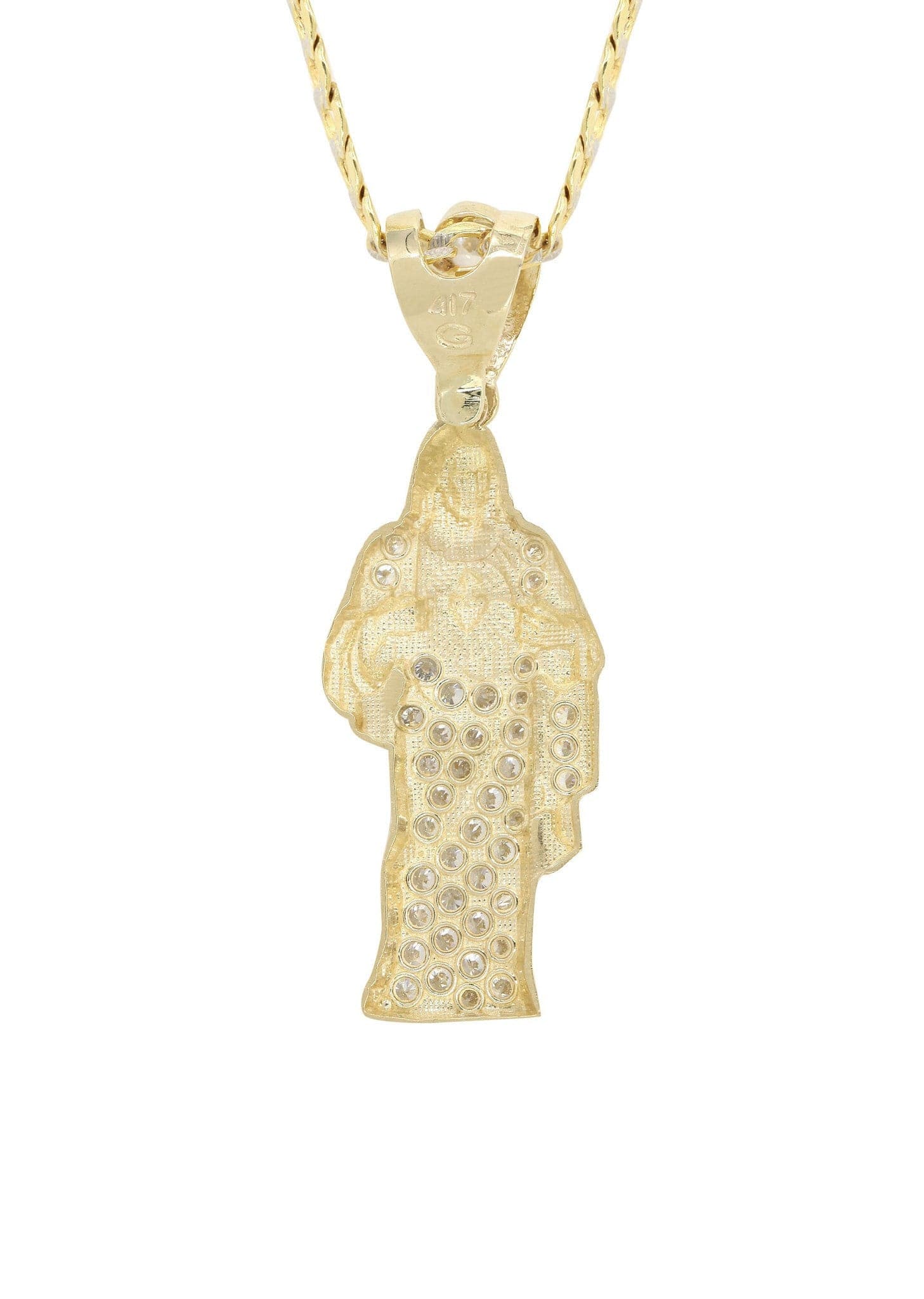 10K Yellow Gold Pave Jesus Piece | Appx. 9.8 Grams - Image 4