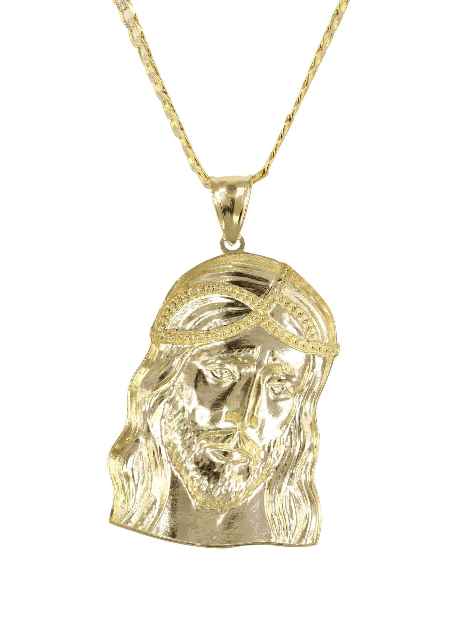 10K Yellow Gold Pave   Jesus Piece Chain | Appx. 11.2 Grams - Image 2