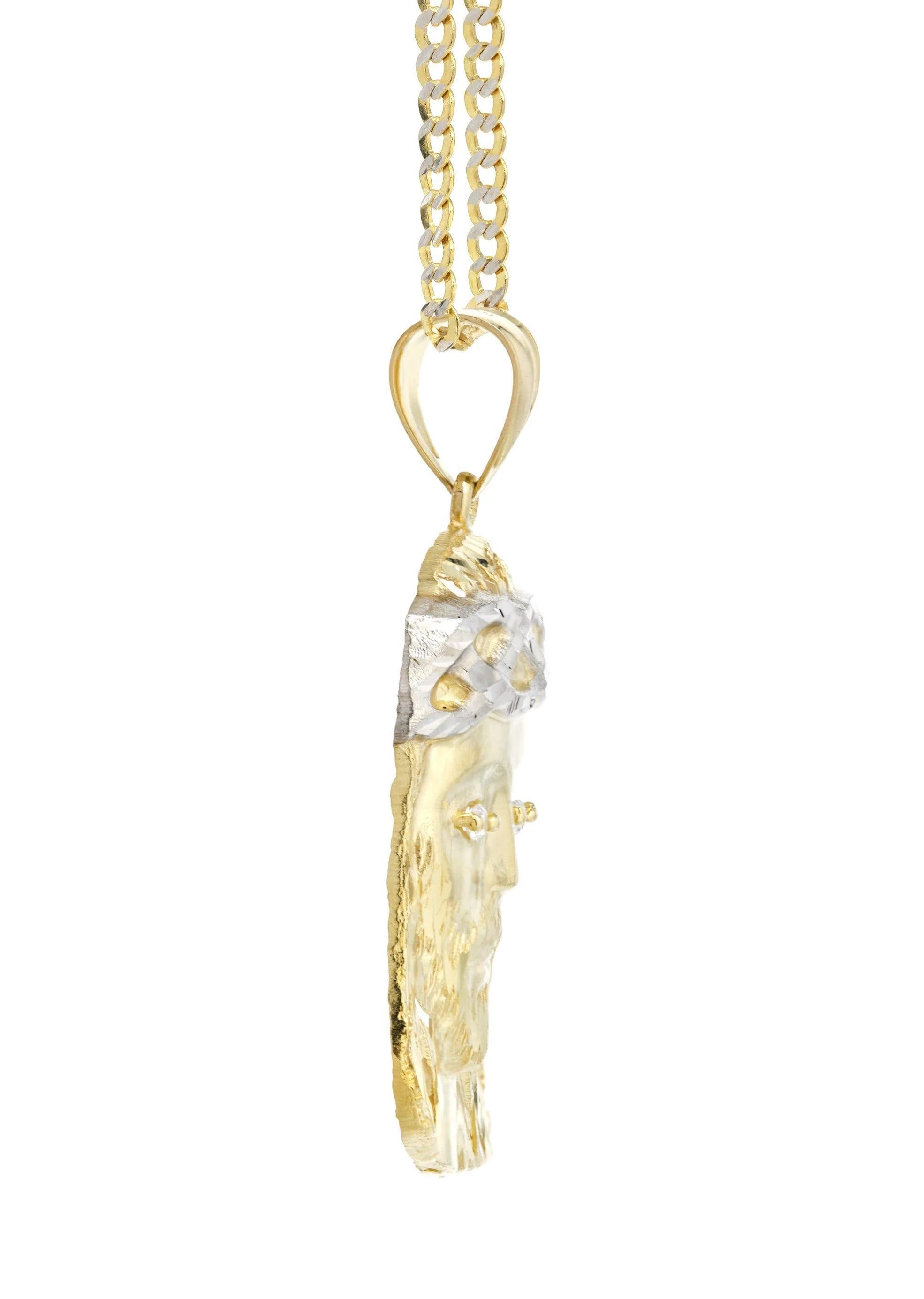 10K Yellow Gold Pave Jesus Piece Chain | Appx. 12.3 Grams - Image 4