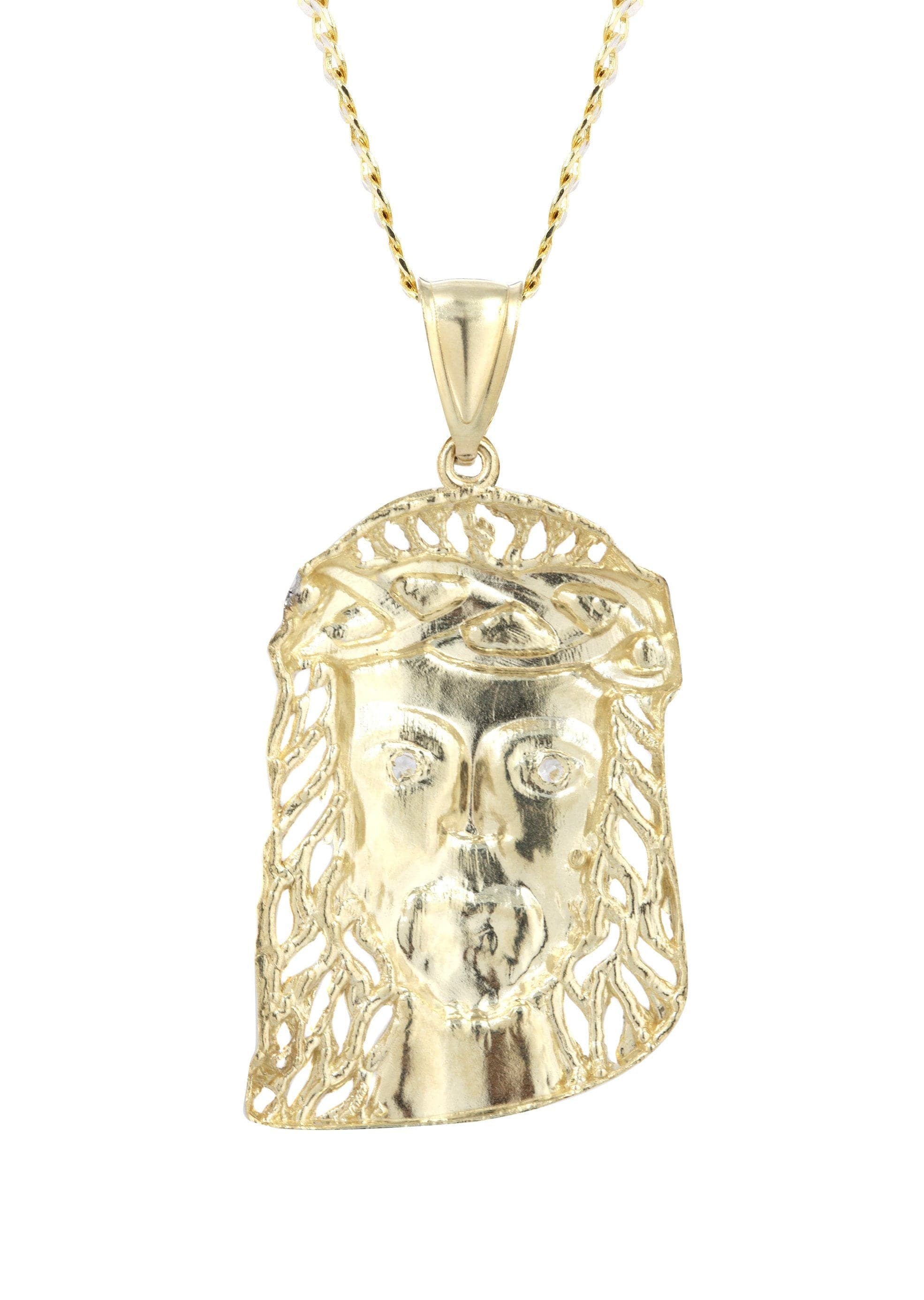 10K Yellow Gold Pave Jesus Piece Chain | Appx. 12.3 Grams - Image 5