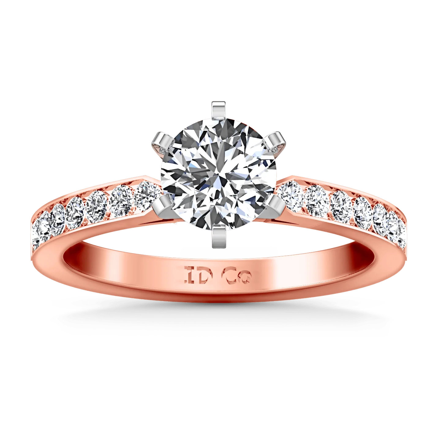 Pave Diamond Engagement Ring Bianca 14K Rose Gold