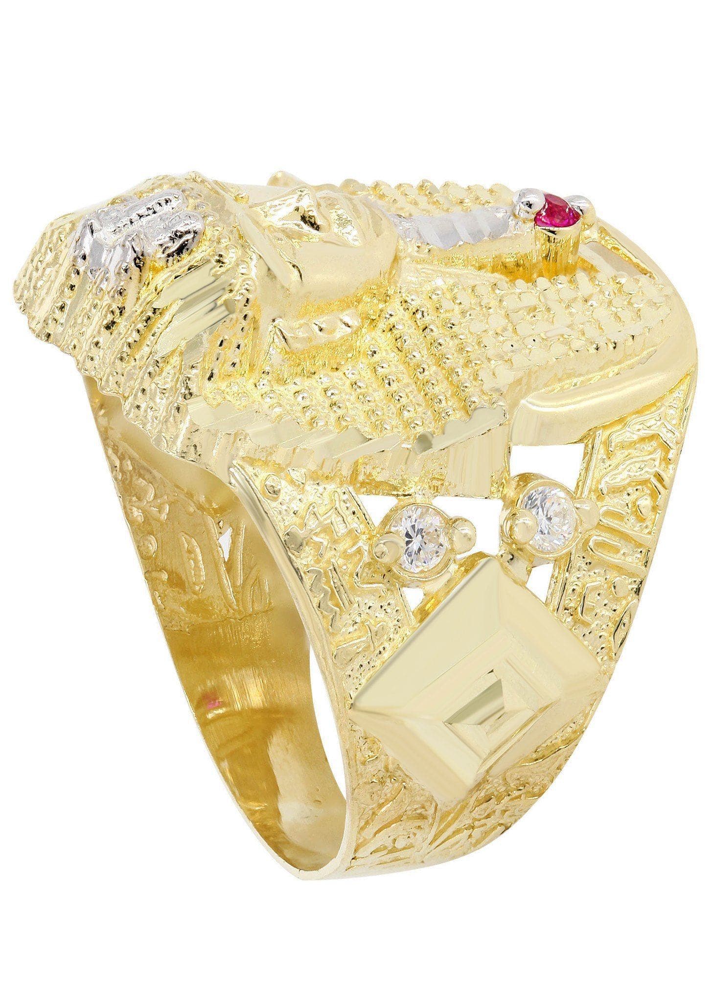 Pharoah 10K Gold Mens Ring | 5.9 Grams - Image 3