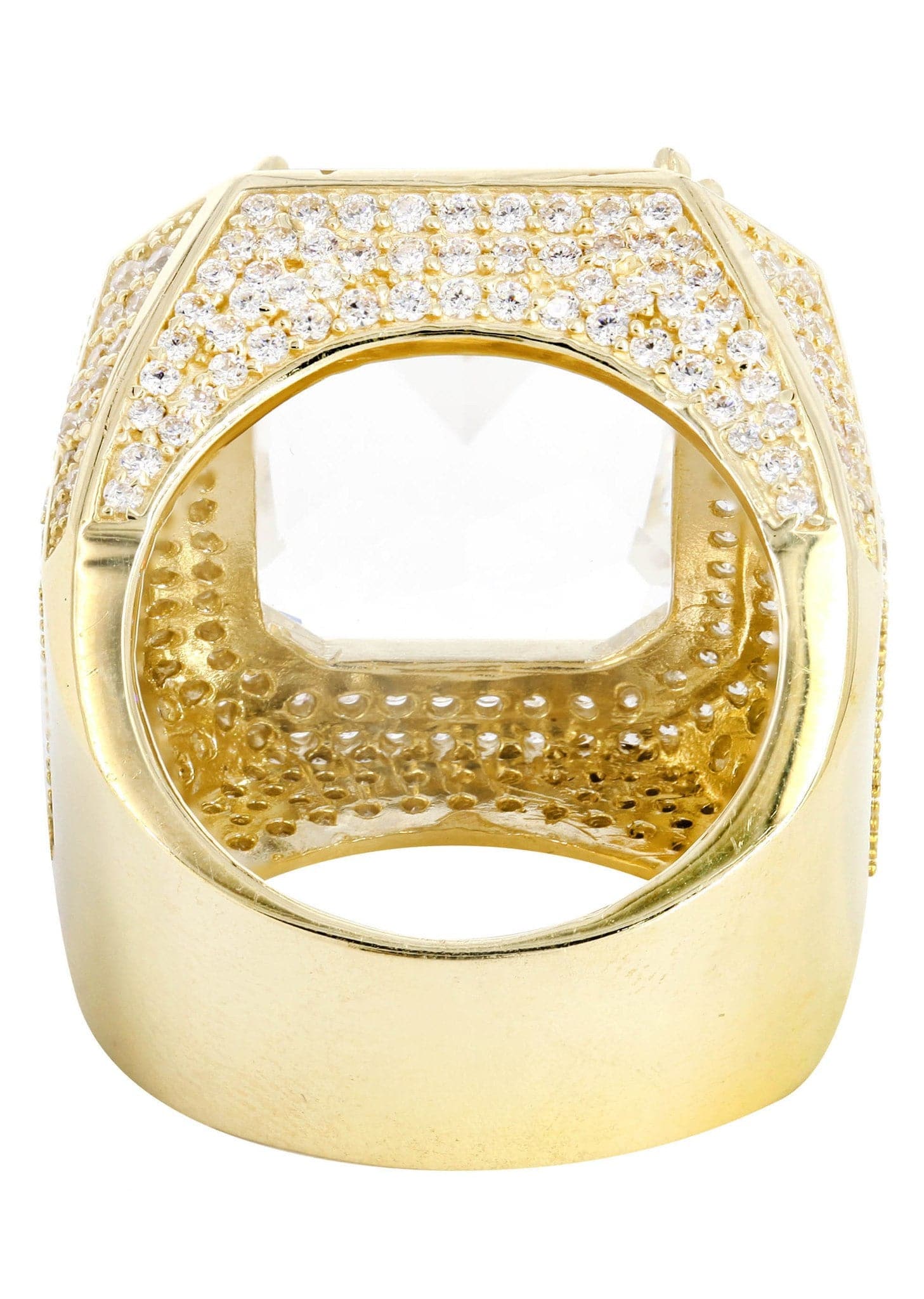 Rock Crystal  10K Gold Mens Ring | 28 Grams - Image 3