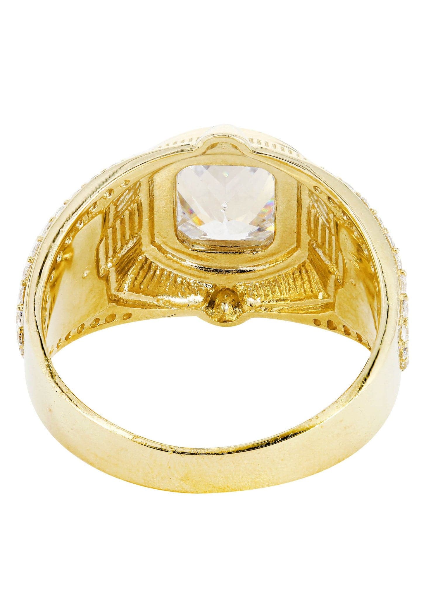 Rock Crystal 10K Gold Mens Ring | 8.7 Grams - Image 2