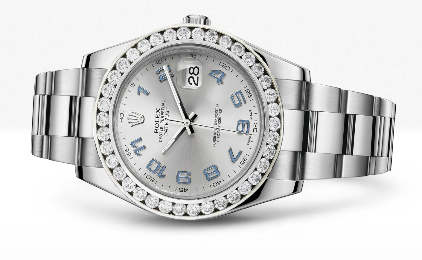 Rolex Datejust Ii Grey Dial - Blue Arabic Numberals With 5 Carats Of Diamonds - Image 2