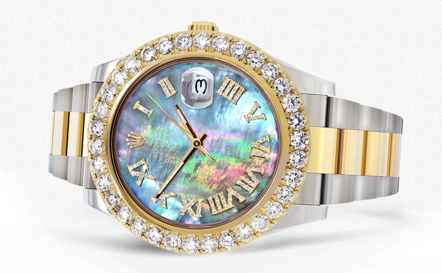 Rolex Datejust II Watch | 41 MM | 18K Yellow Gold & Stainless Steel | Abalone Mother Of Pearl Dial | Oyster Band - Image 2