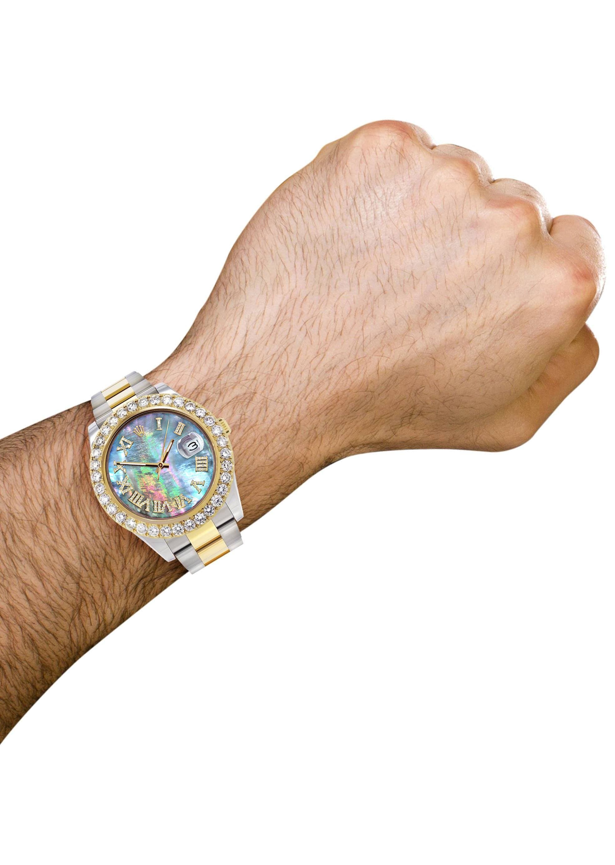 Rolex Datejust II Watch | 41 MM | 18K Yellow Gold & Stainless Steel | Abalone Mother Of Pearl Dial | Oyster Band - Image 3
