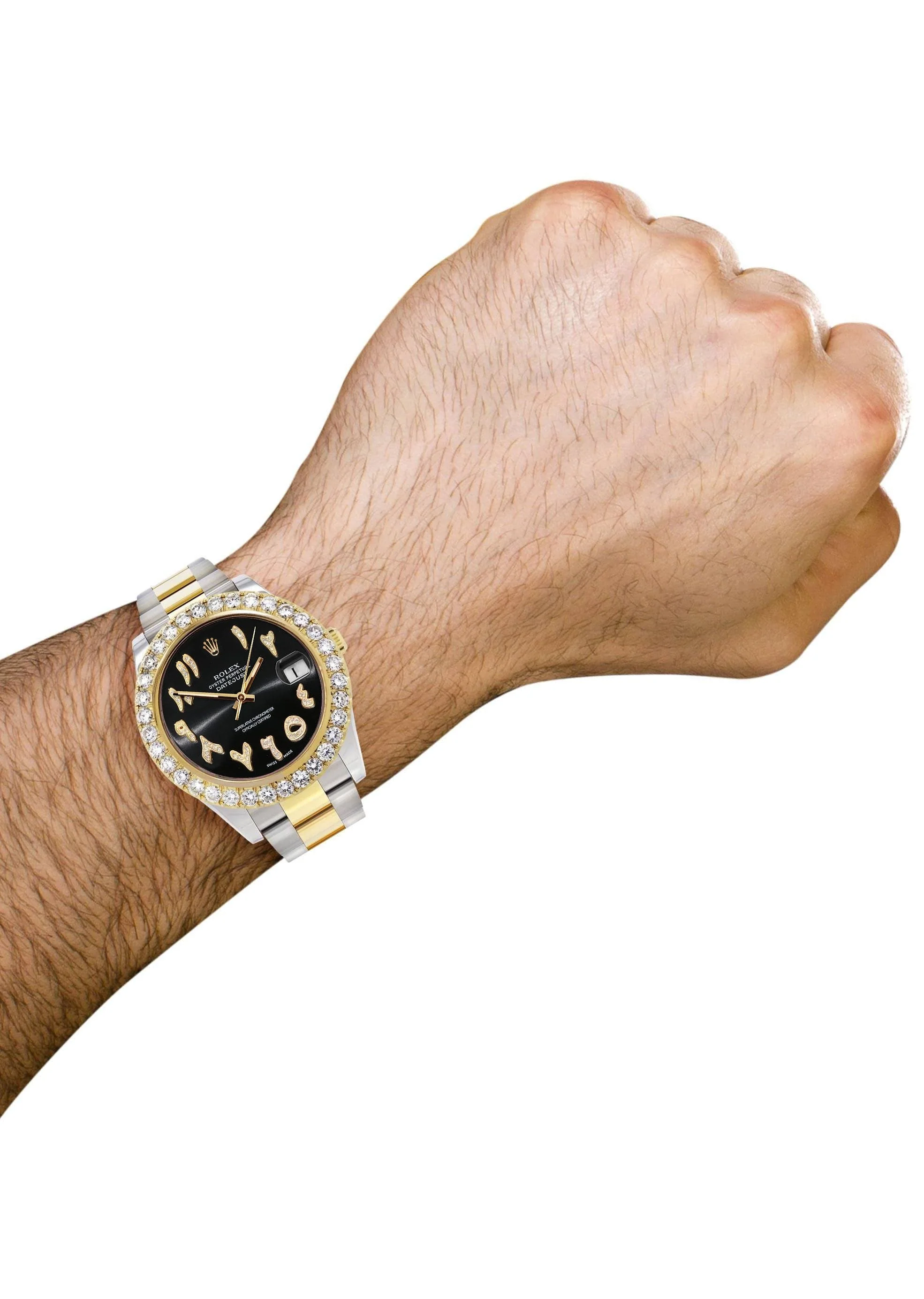 Rolex Datejust II Watch | 41 MM | 18K Yellow Gold & Stainless Steel | Custom Black Arabic Dial | Oyster Band - Image 3