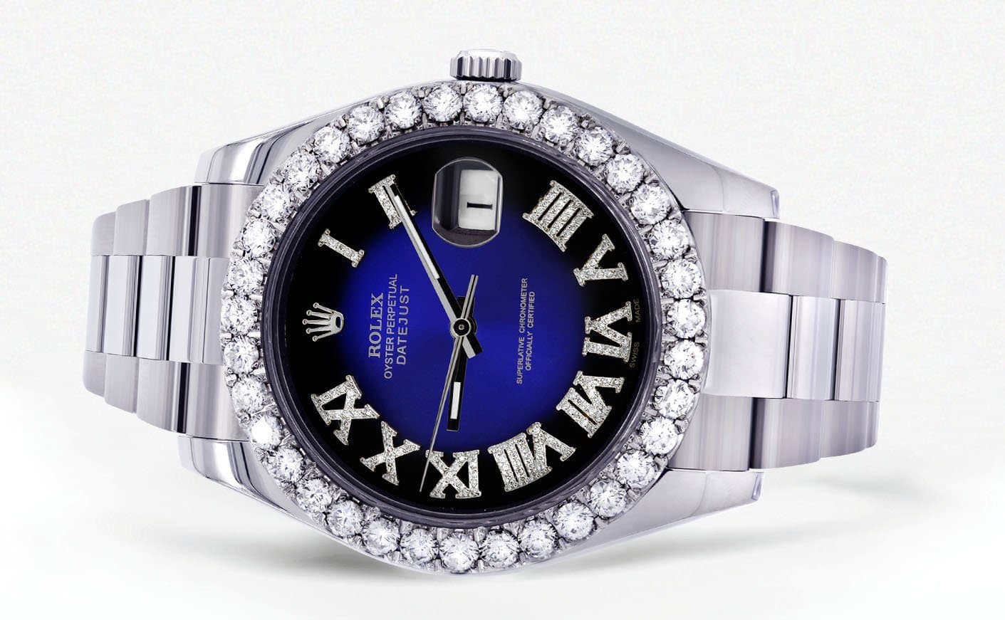 Rolex Datejust II Watch | 41 MM | Custom Blue/Black Roman Dial | Oyster Band - Image 2