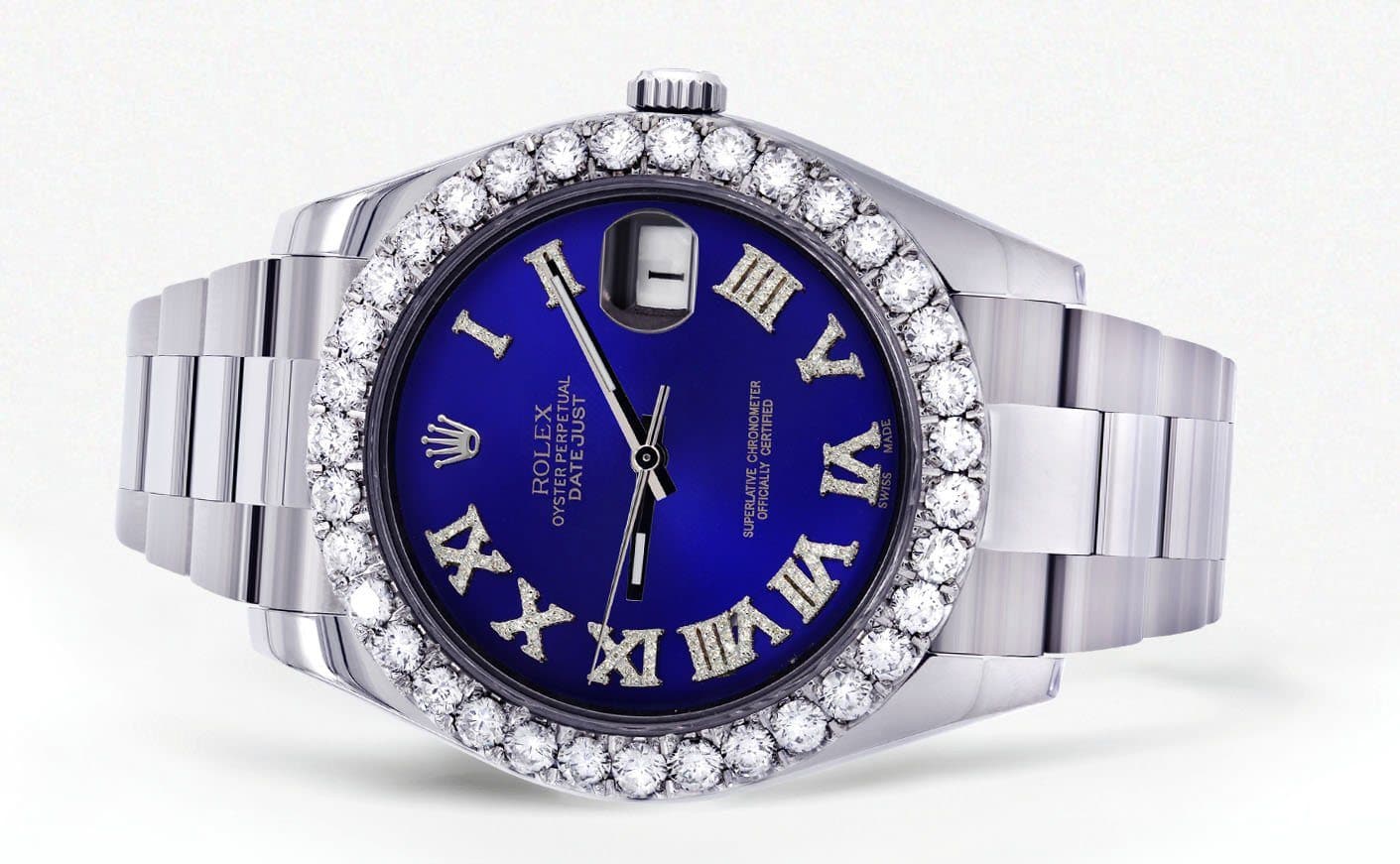 Rolex Datejust II Watch | 41 MM | Custom Blue Roman Dial | Oyster Band - Image 2