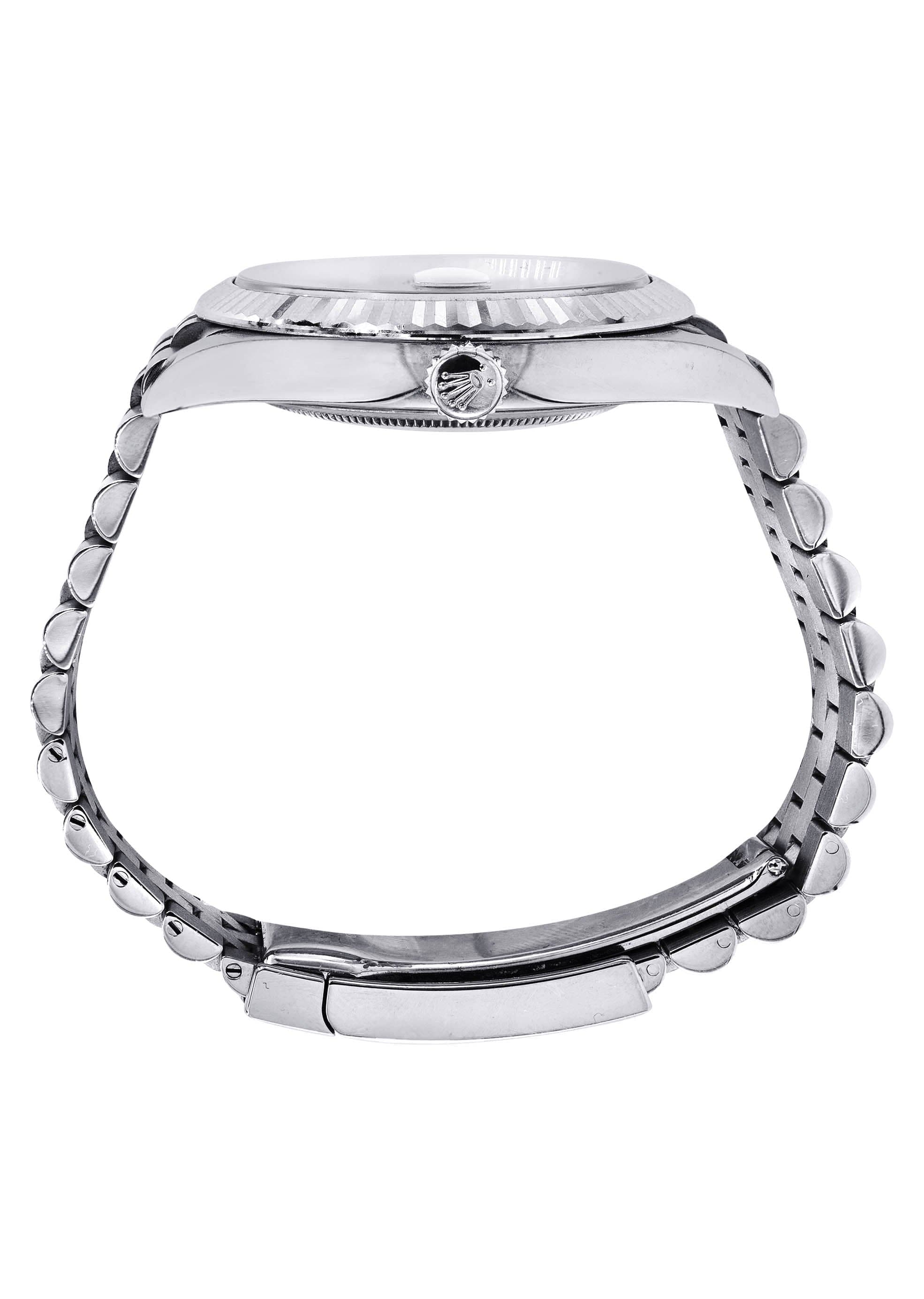 Rolex Datejust 41 Watch | 41 MM | Custom Dark Mother of Pearl Roman Diamond Dial | Jubilee Band - Image 7