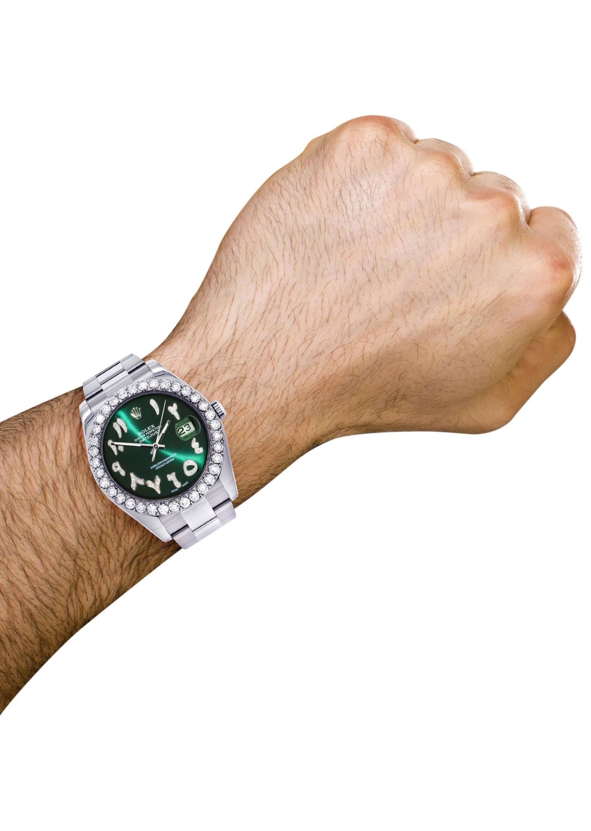 Rolex Datejust II Watch | 41 MM | Custom Green Arabic Dial | Oyster Band - Image 3