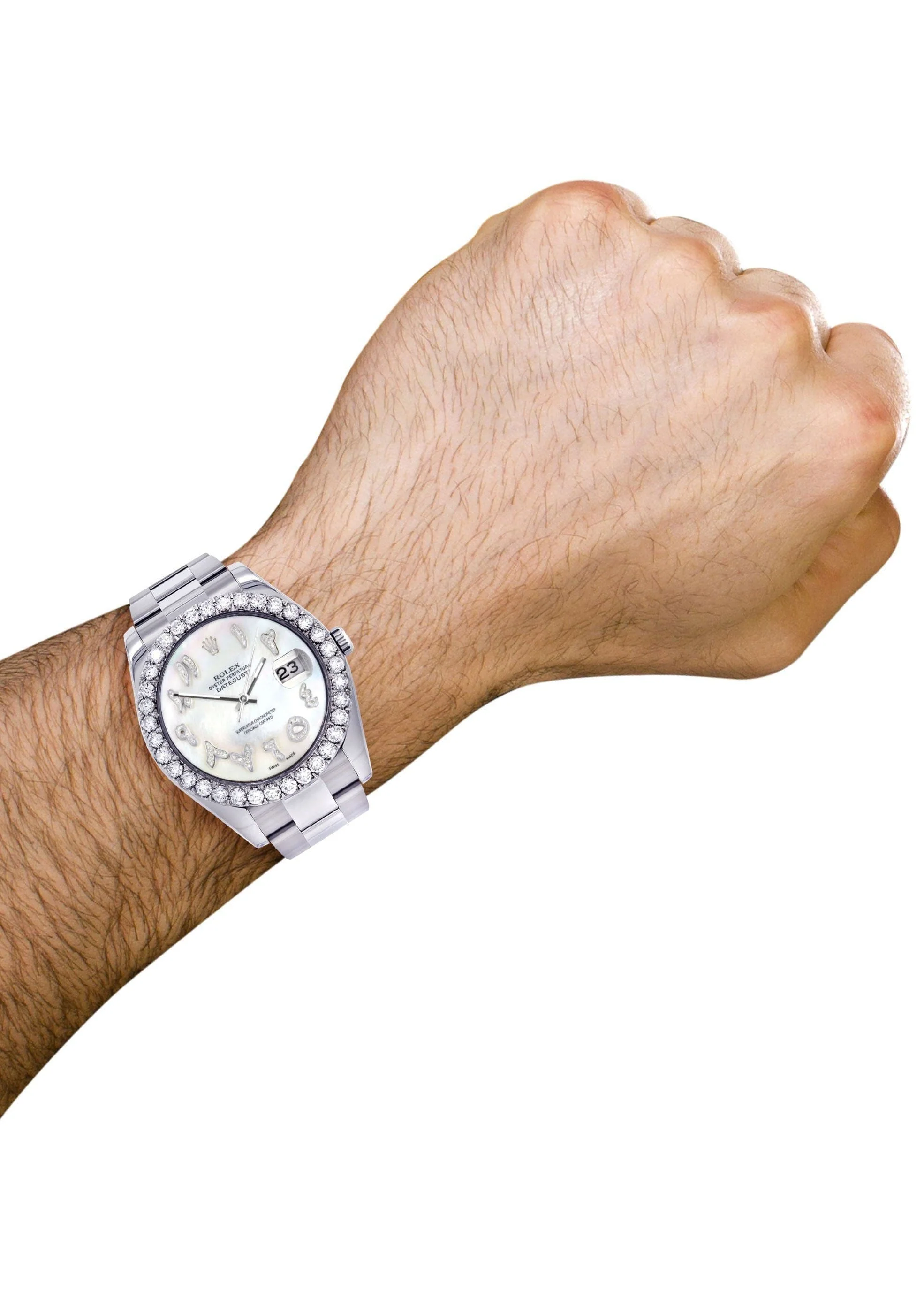 Rolex Datejust II Watch | 41 MM | Custom Pearl Arabic Dial | Oyster Band - Image 3
