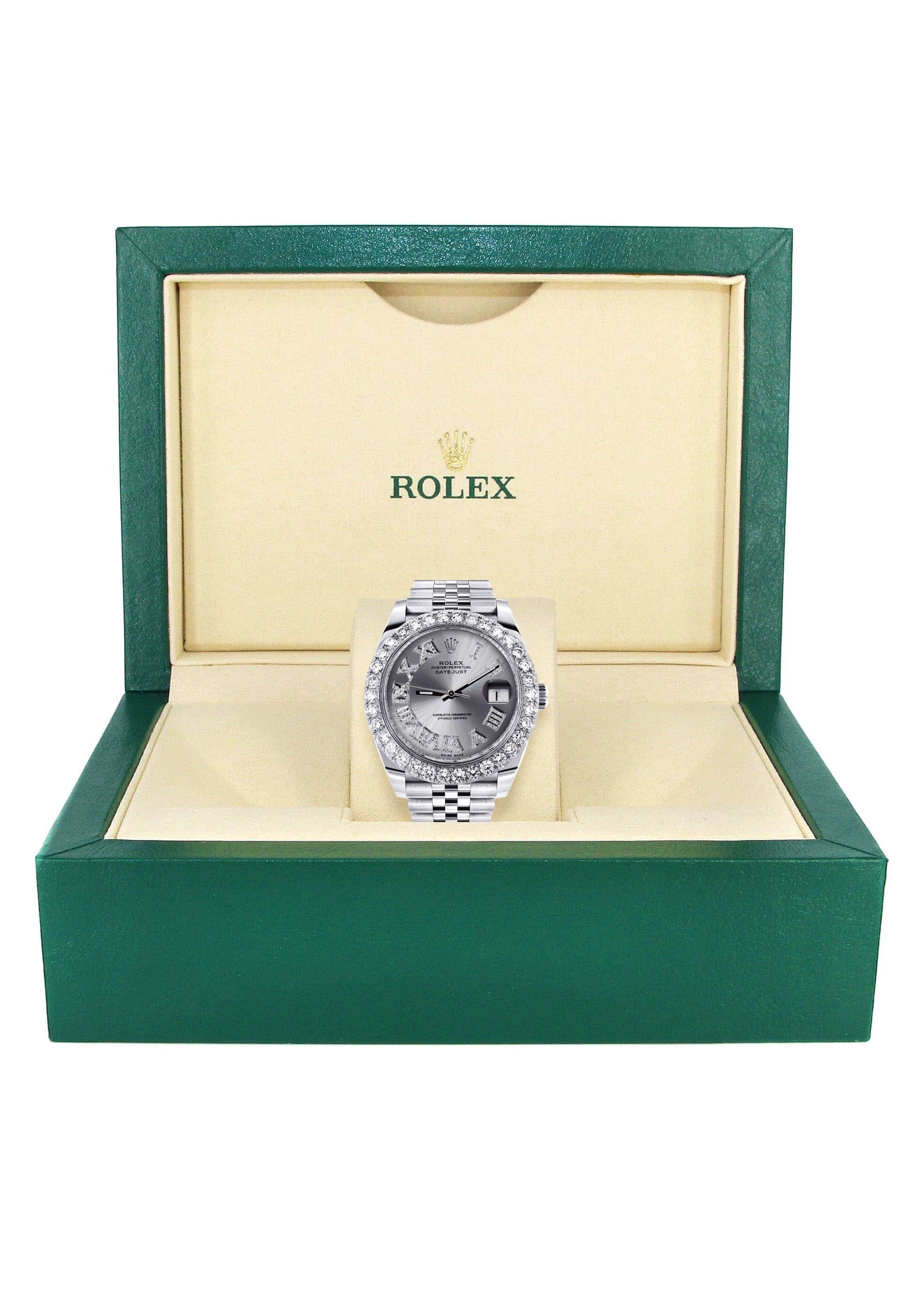 Rolex Datejust 41 Watch | 41 MM | Custom Silver Roman Diamond Dial | Jubilee Band - Image 5
