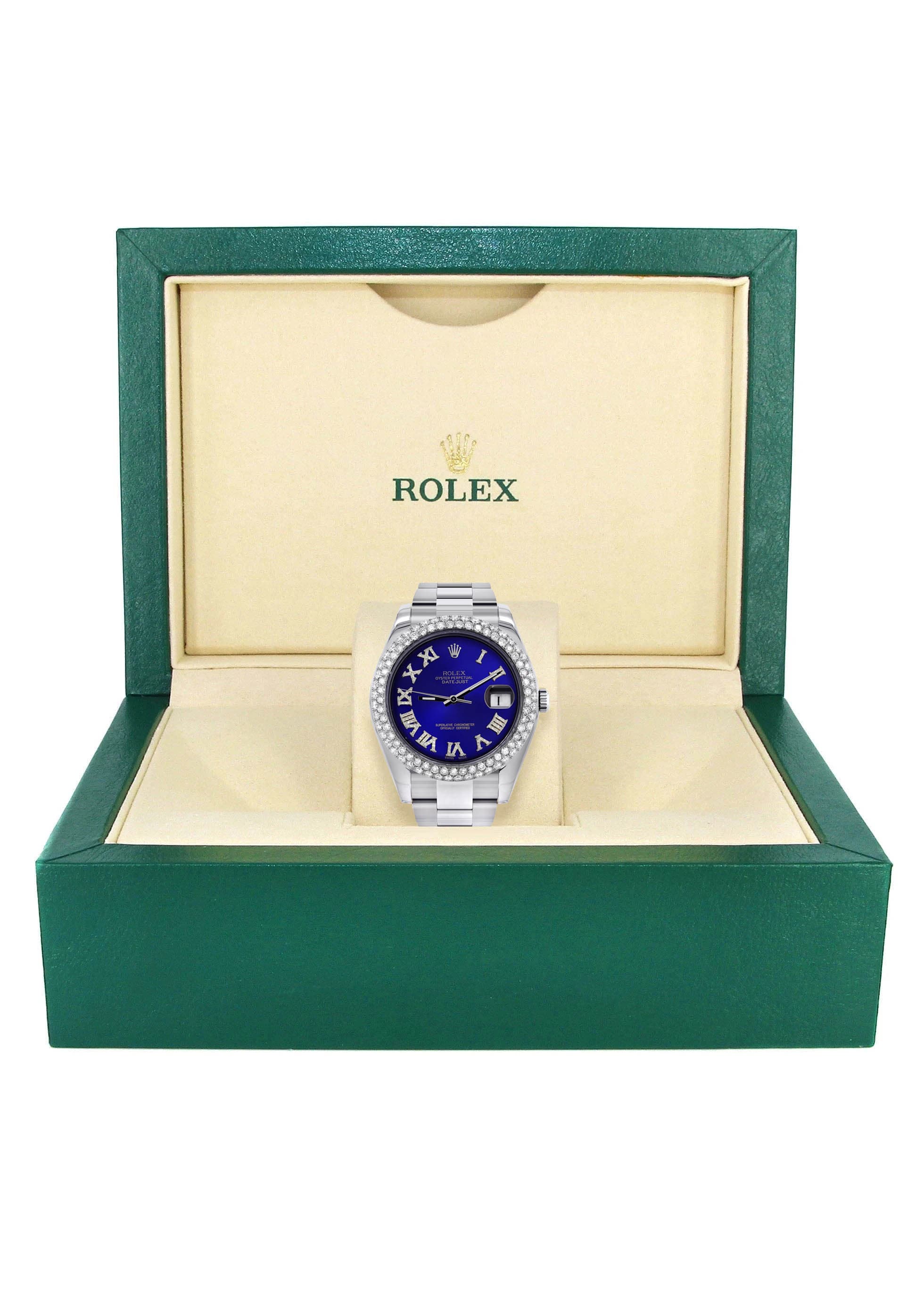 Rolex Datejust II Watch | 41 MM | Royal Blue Roman Numeral Dial | Two Row | Oyster Band - Image 6