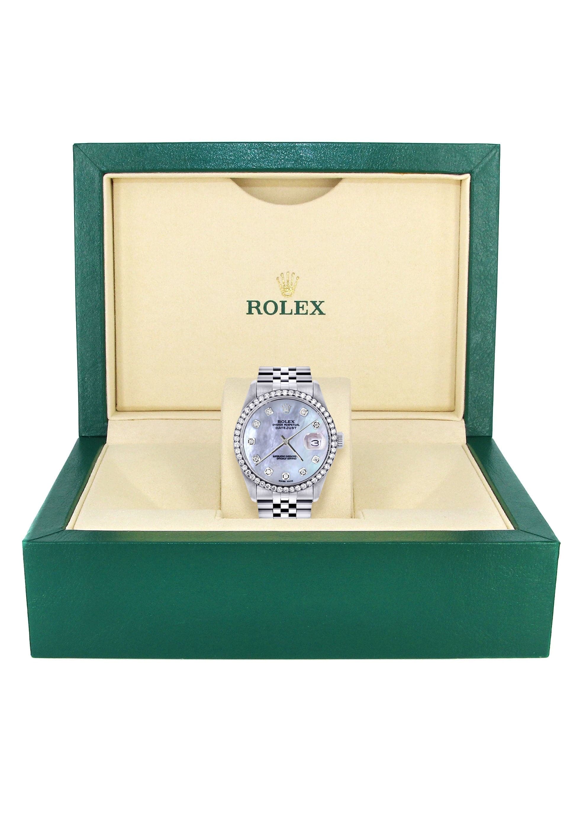 Mens Rolex Datejust  Watch 16200 | 36Mm | Mother of Pearl Dial | Jubilee Band - Image 7