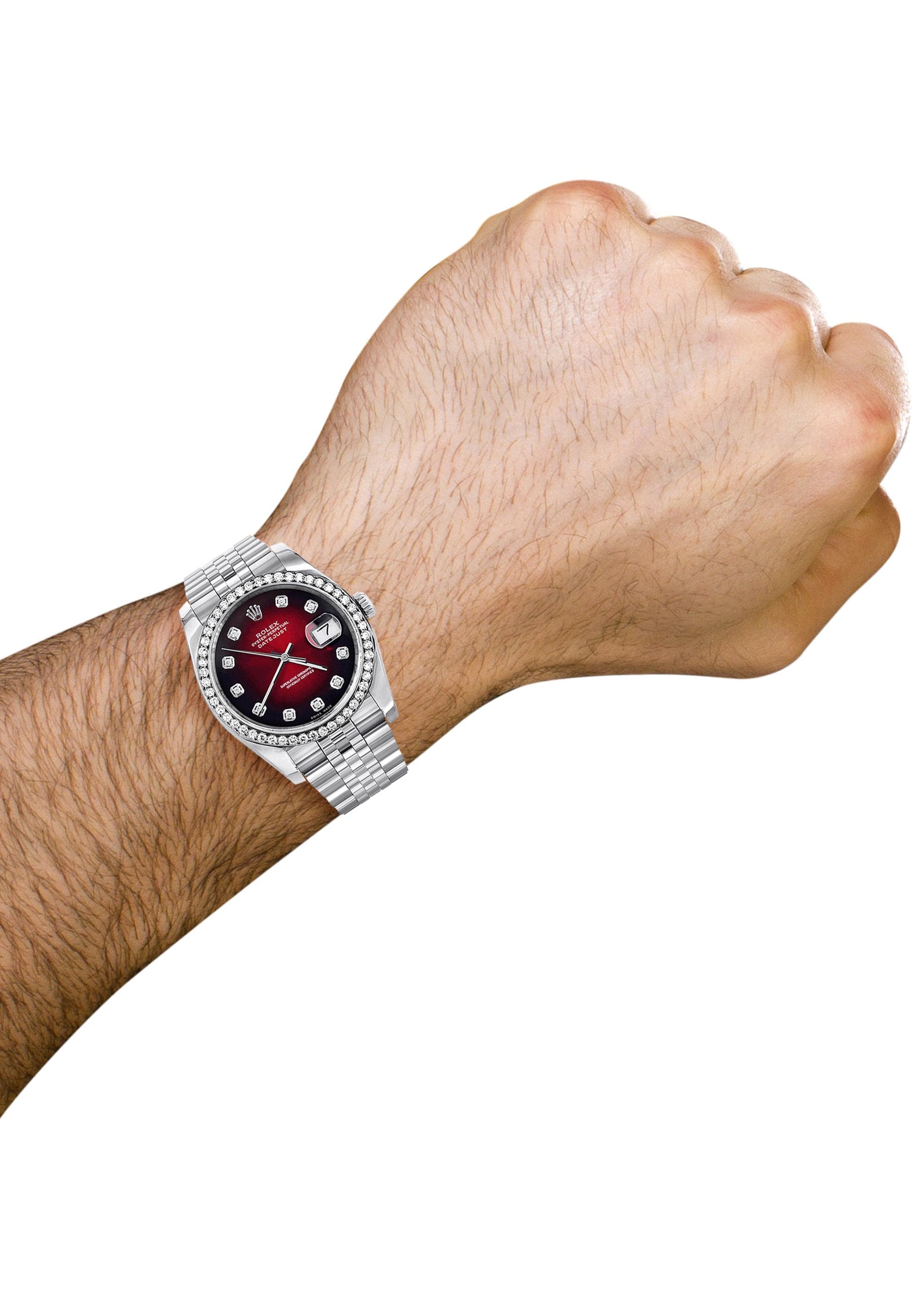 116200 | Hidden Clasp | Rolex Datejust Watch | 36Mm | Red Dial | Jubilee Band - Image 5