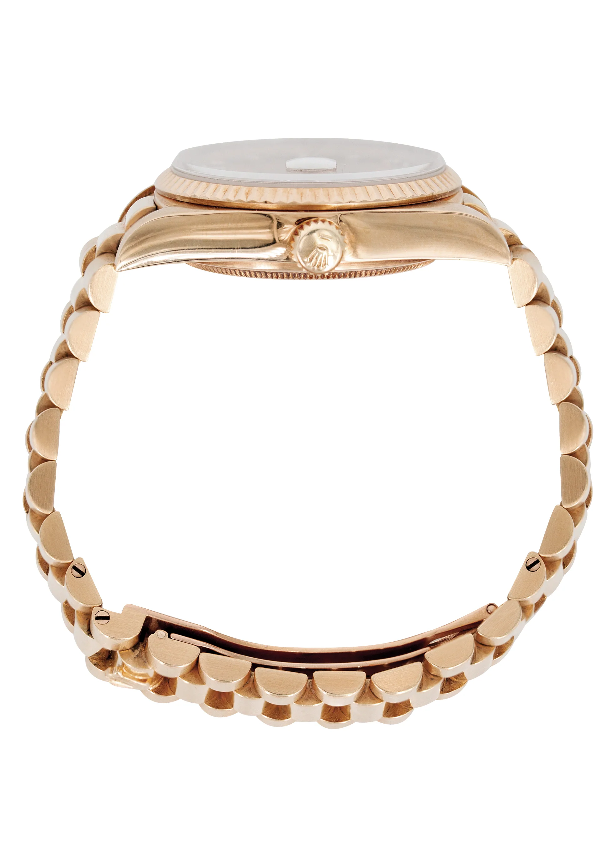 Rolex Day-Date 40 Presidential | 18k Rose Gold 228235 | Chocolate Baguette Diamond Dial | Fluted Bezel - Image 3